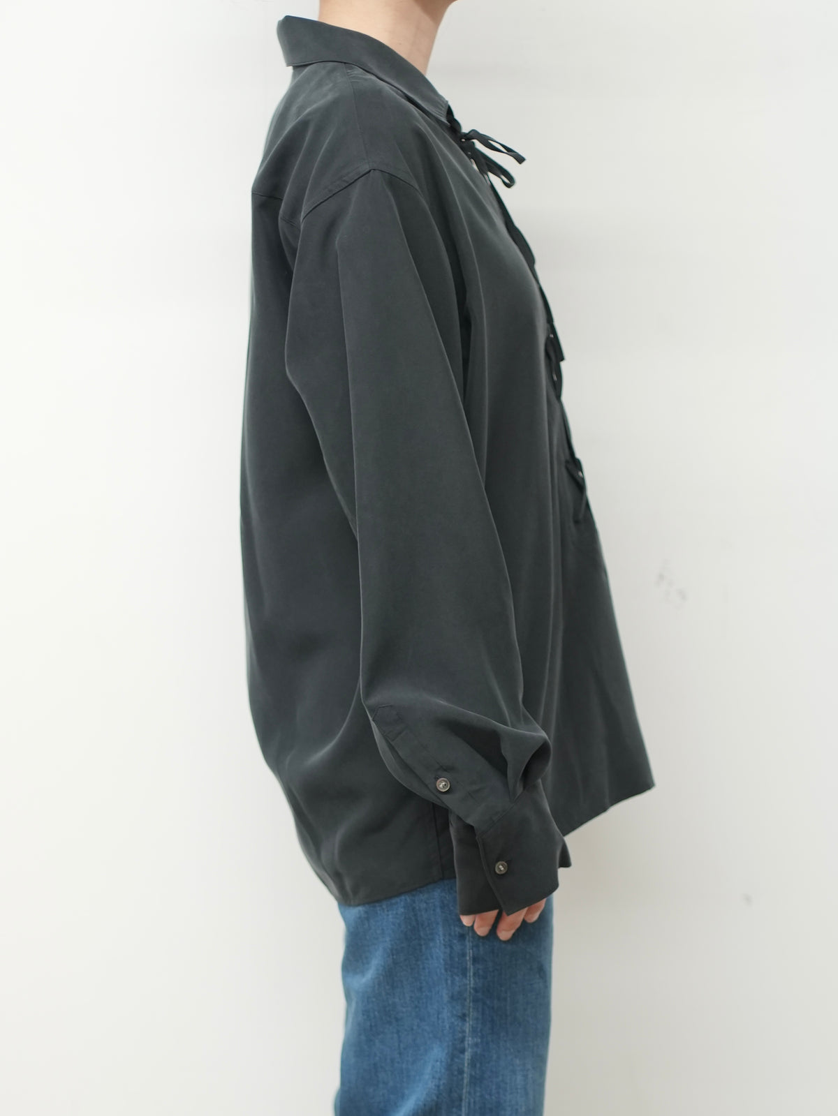 Lace-Up Viscose Shirt