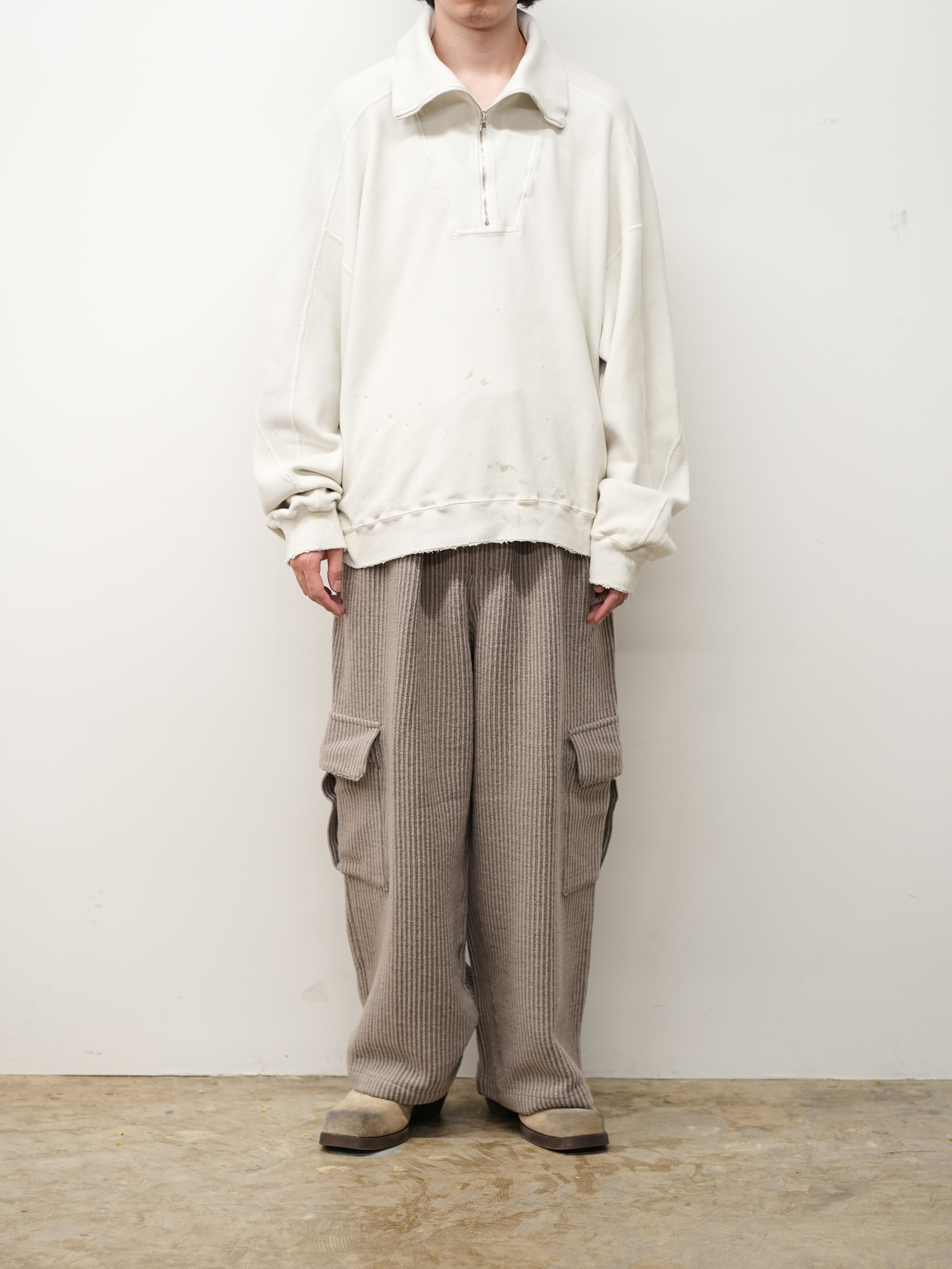 WOOL CORDUROY CARGO SLACKS(SAND)