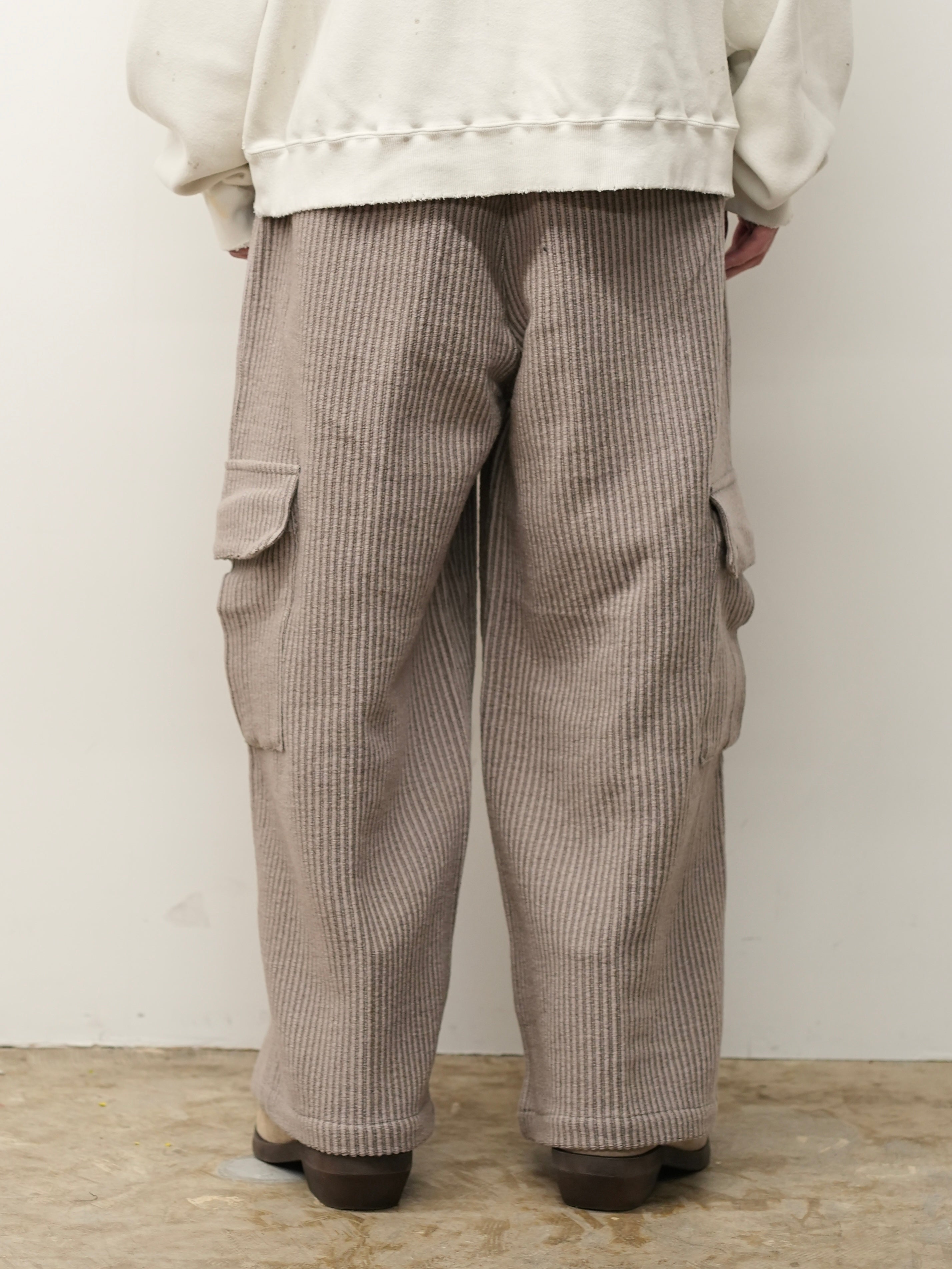 WOOL CORDUROY CARGO SLACKS(SAND)