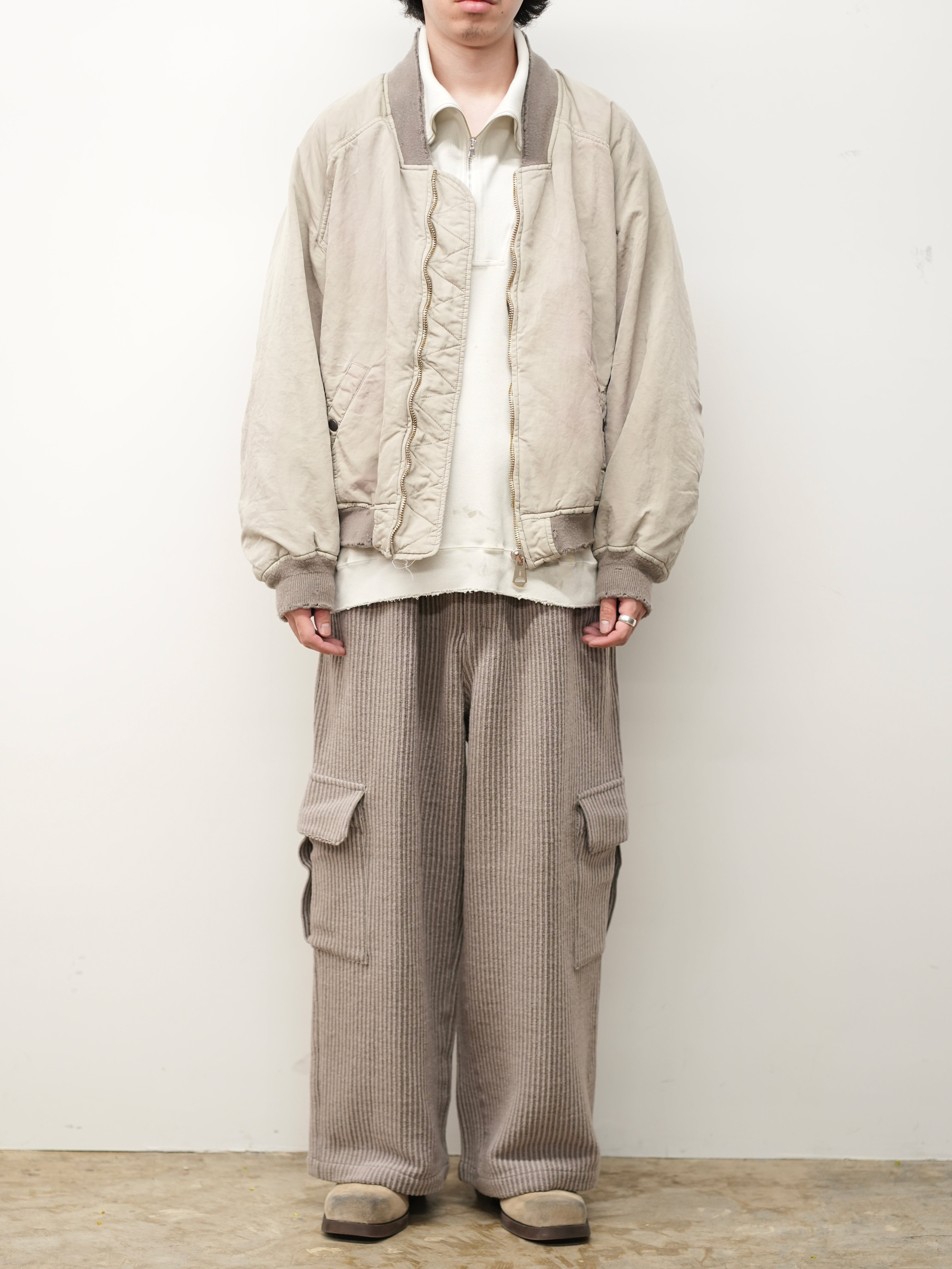 FADED BOMBER JACKET | SAND | ボンバージャケット FADED BOMBER JACKET(SAND) – ANCELLM