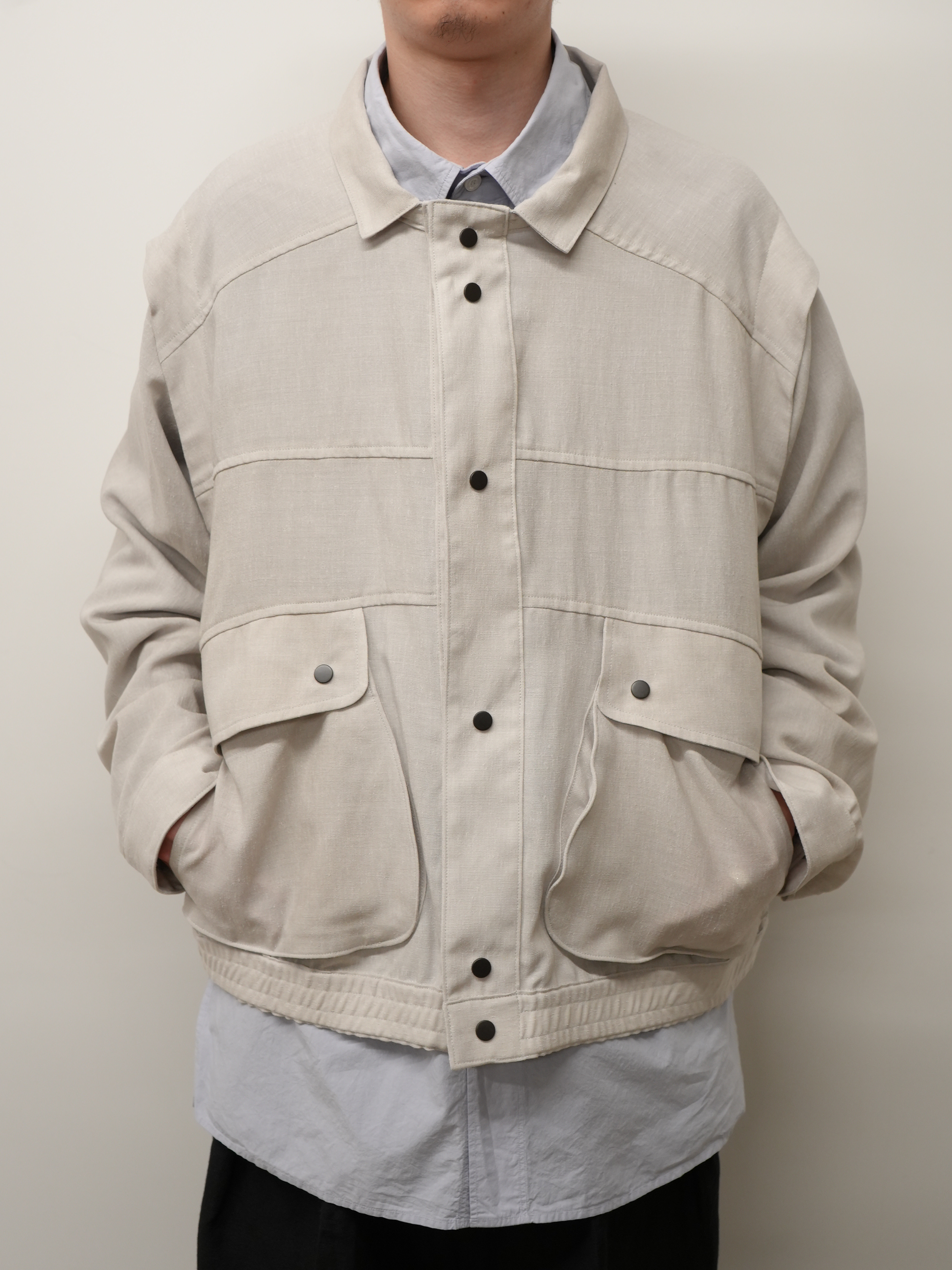 MELANGE SNAP BLOUSON(GRAY)