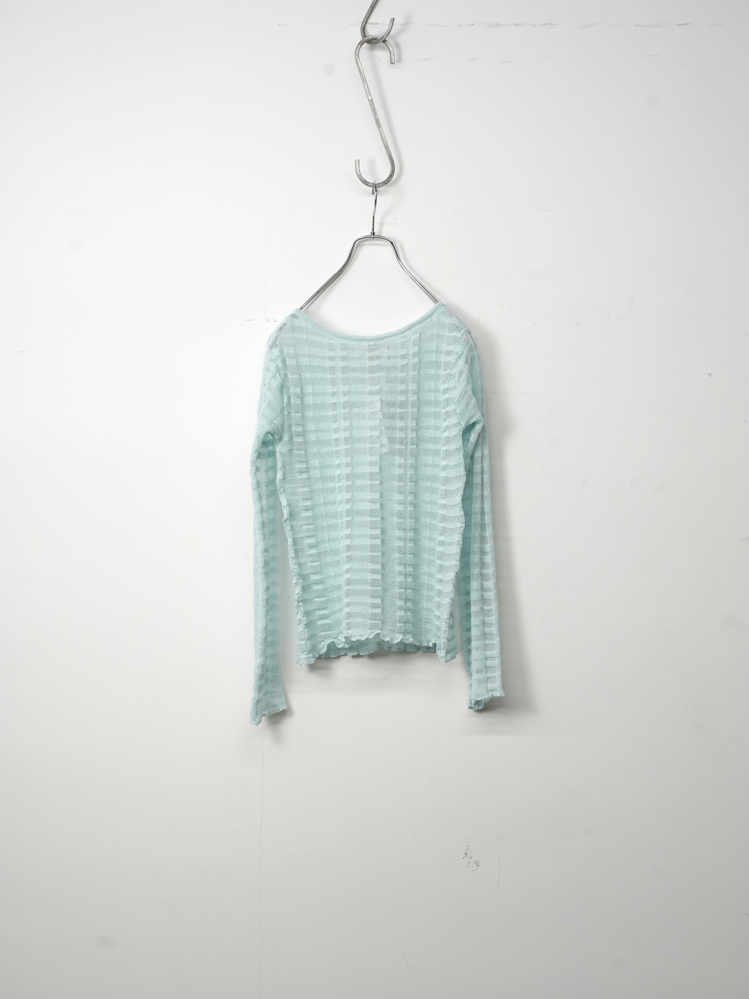 FLOWING CHECKED KNIT PULLOVER