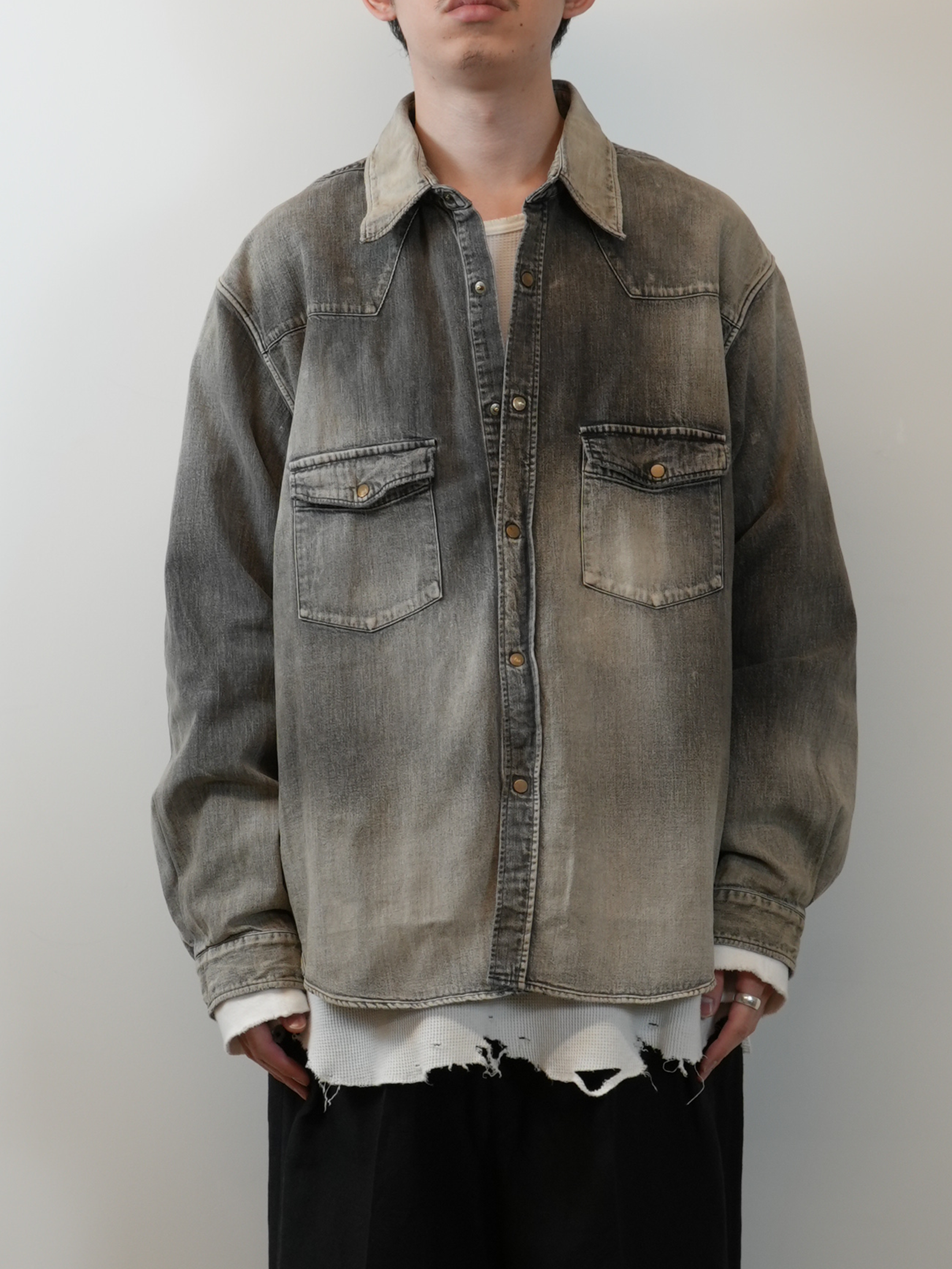 DENIM WESTERN SHIRT(BLACK)