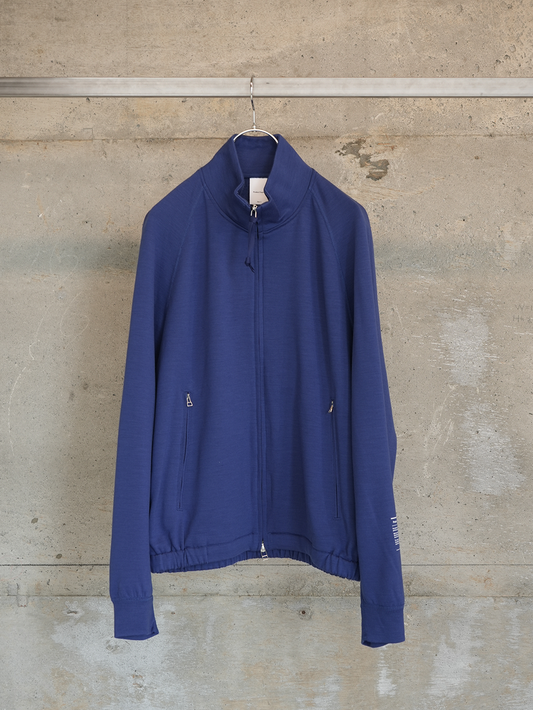 Super 140’S Melino Wool Zip Up Sweat (Blue)