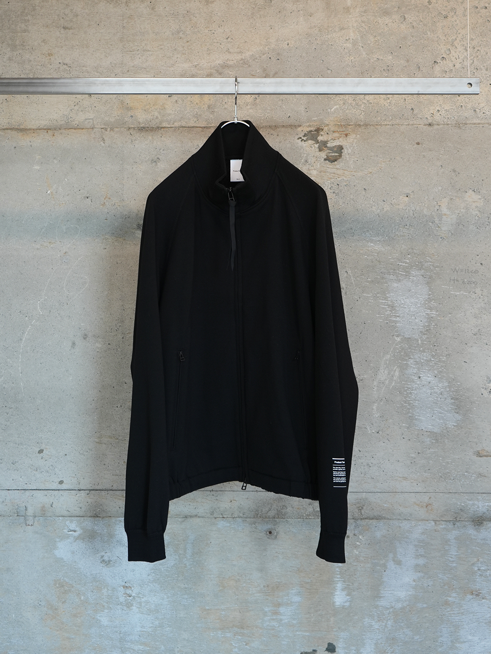 Super 140’S Melino Wool Zip Up Sweat (Black)