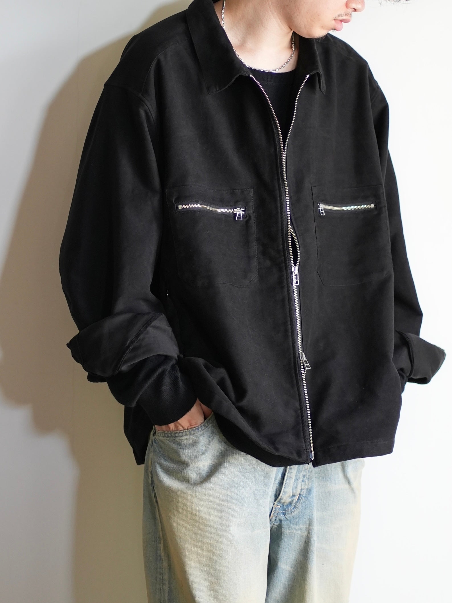 Afiit 25AW モールスキンジップシャツ ZIP SHIRT