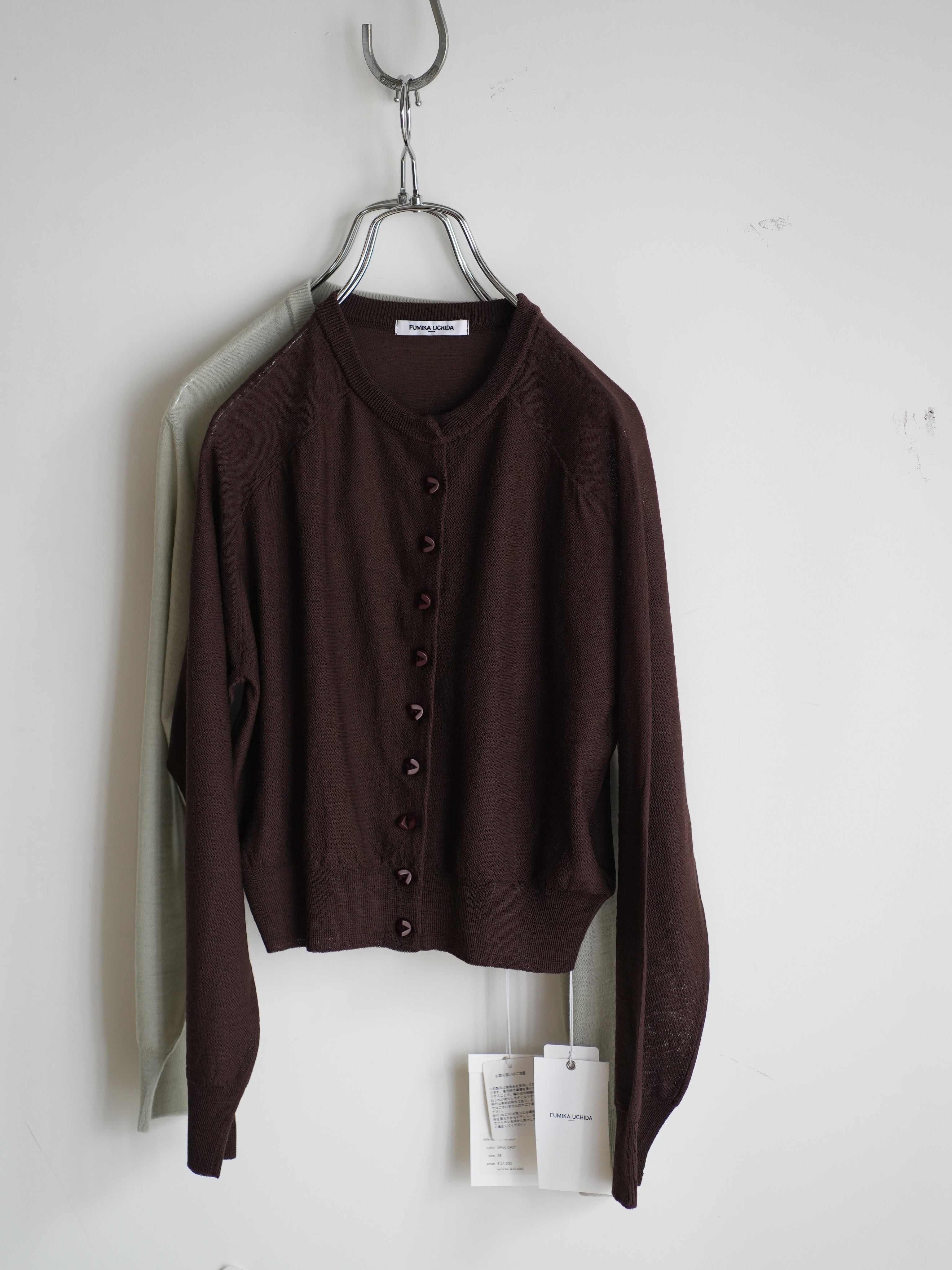 fumika uchida カーディガン FUMIKA UCHIDA/ SHETLAND CARDIGAN / KHAKI – 601 | 京都ウィメンズ