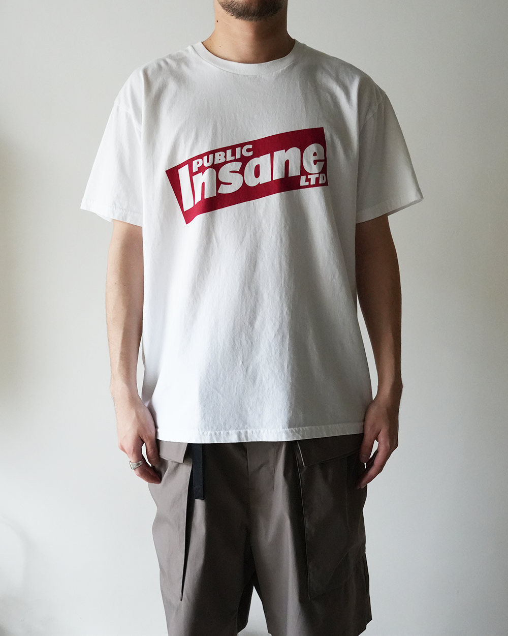 [40%OFF]WHITE PRINT T-SHIRT(INSANE)