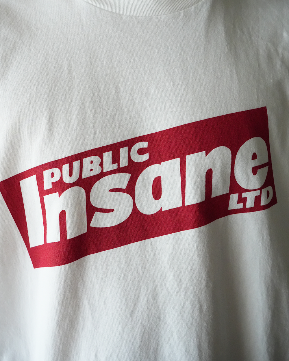 [40%OFF]WHITE PRINT T-SHIRT(INSANE)