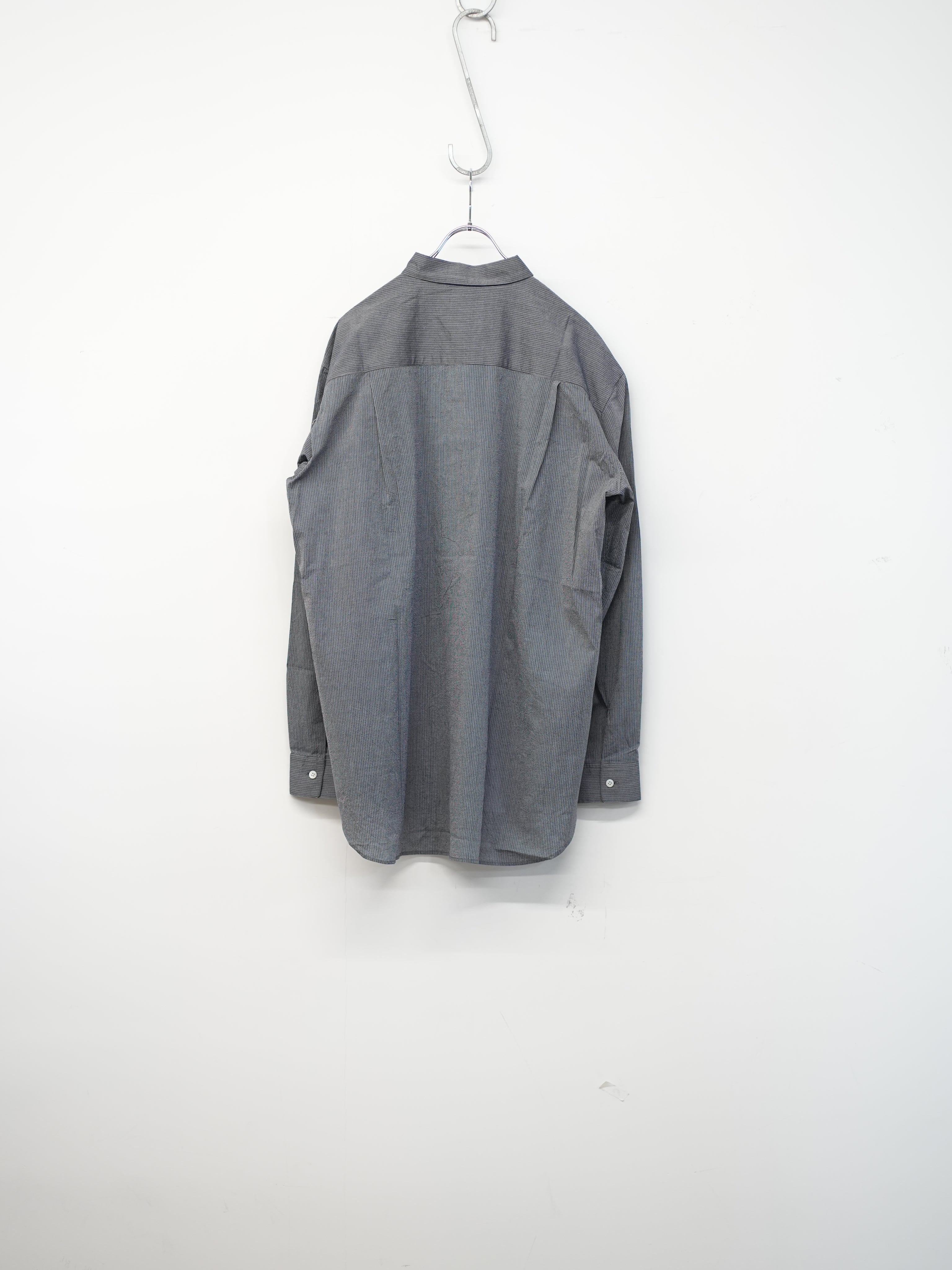 HANDMADE MEN’S CLASSIC COLLAR SHIRT(Grey stripes)