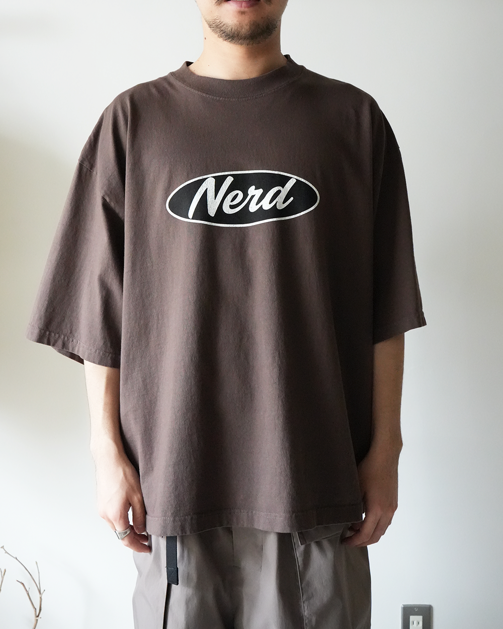 PIGMENT DROP SHOULDER T-SHIRT(BROWN)