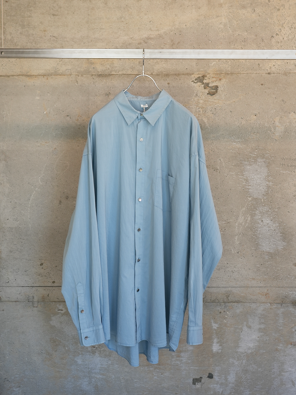 Washed Over Cotton&Silk Shirt(DUST BLUE)