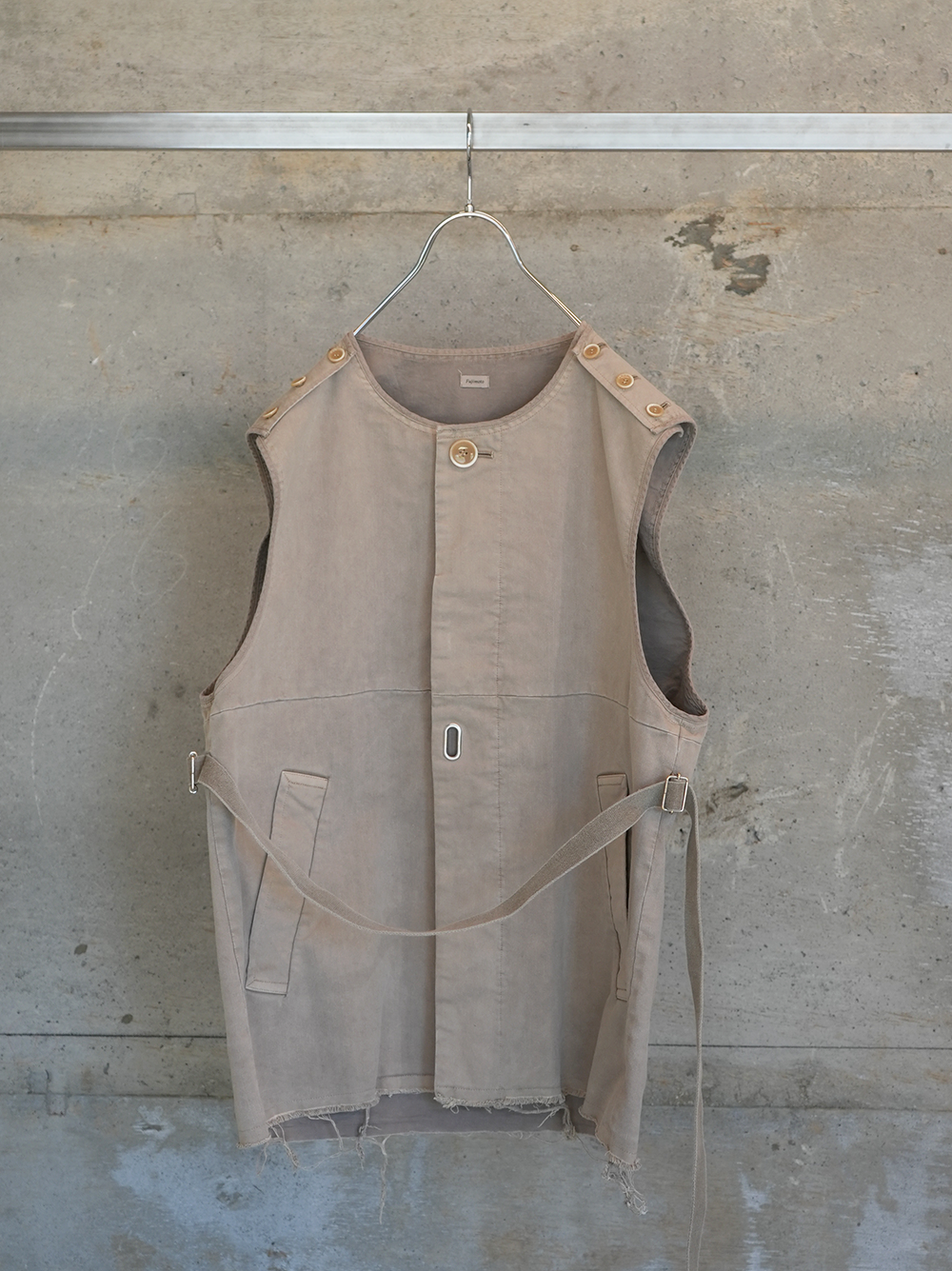 Overdyed Wrap Vest(BEIGE)