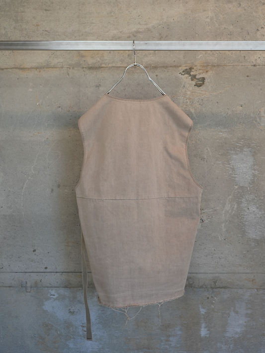 Overdyed Wrap Vest(BEIGE)