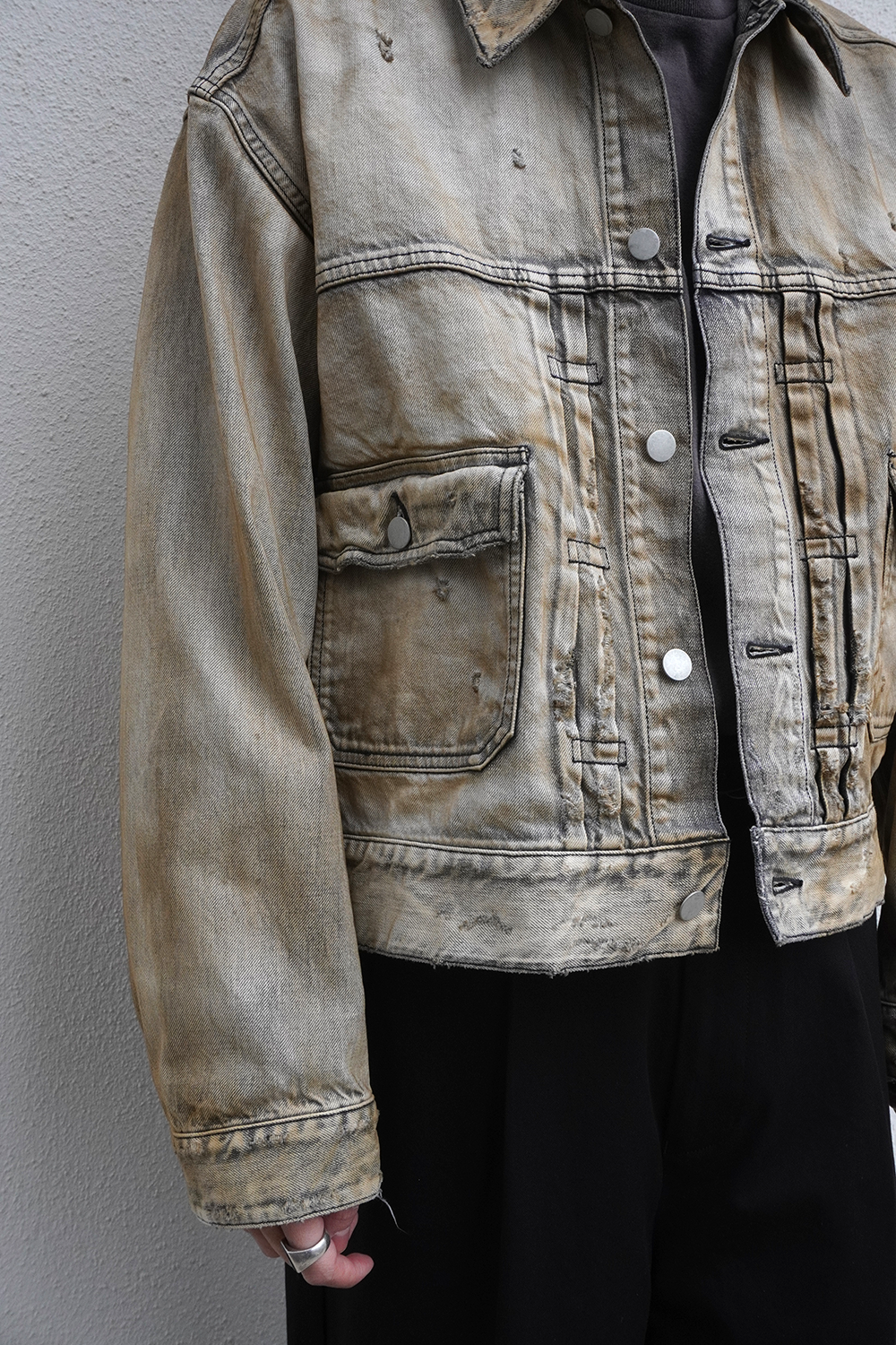 CRASH DENIM JACKET type-2(BLACK)