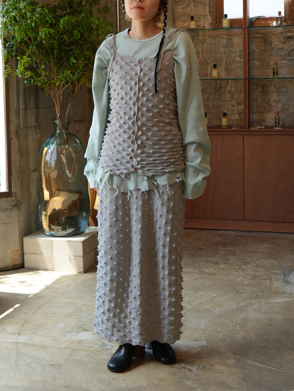 [40%OFF] 【etoqk/exclusive】durian long skirt(gray)