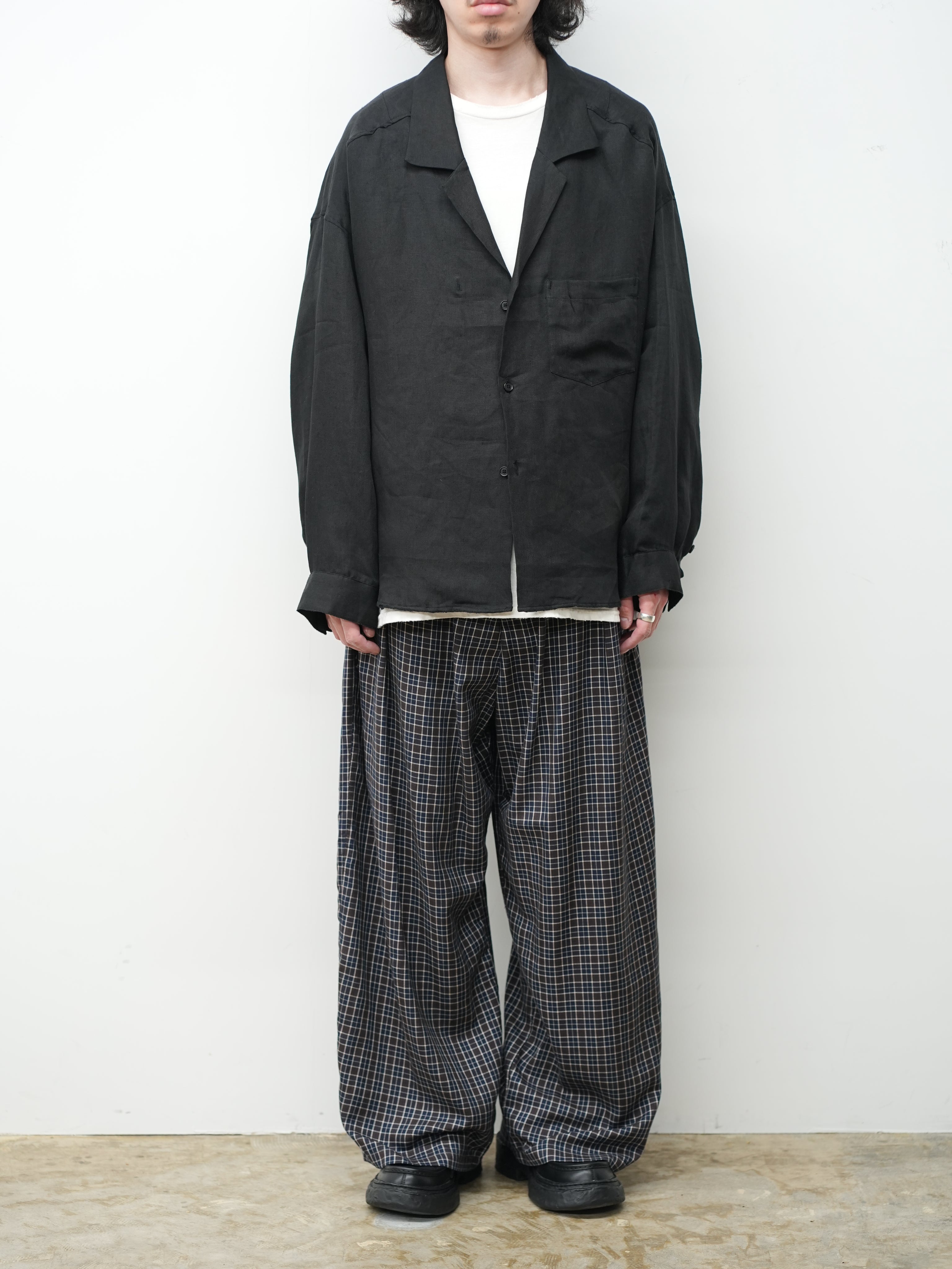 100/S LINEN TAILORED SHIRT(BLACK)