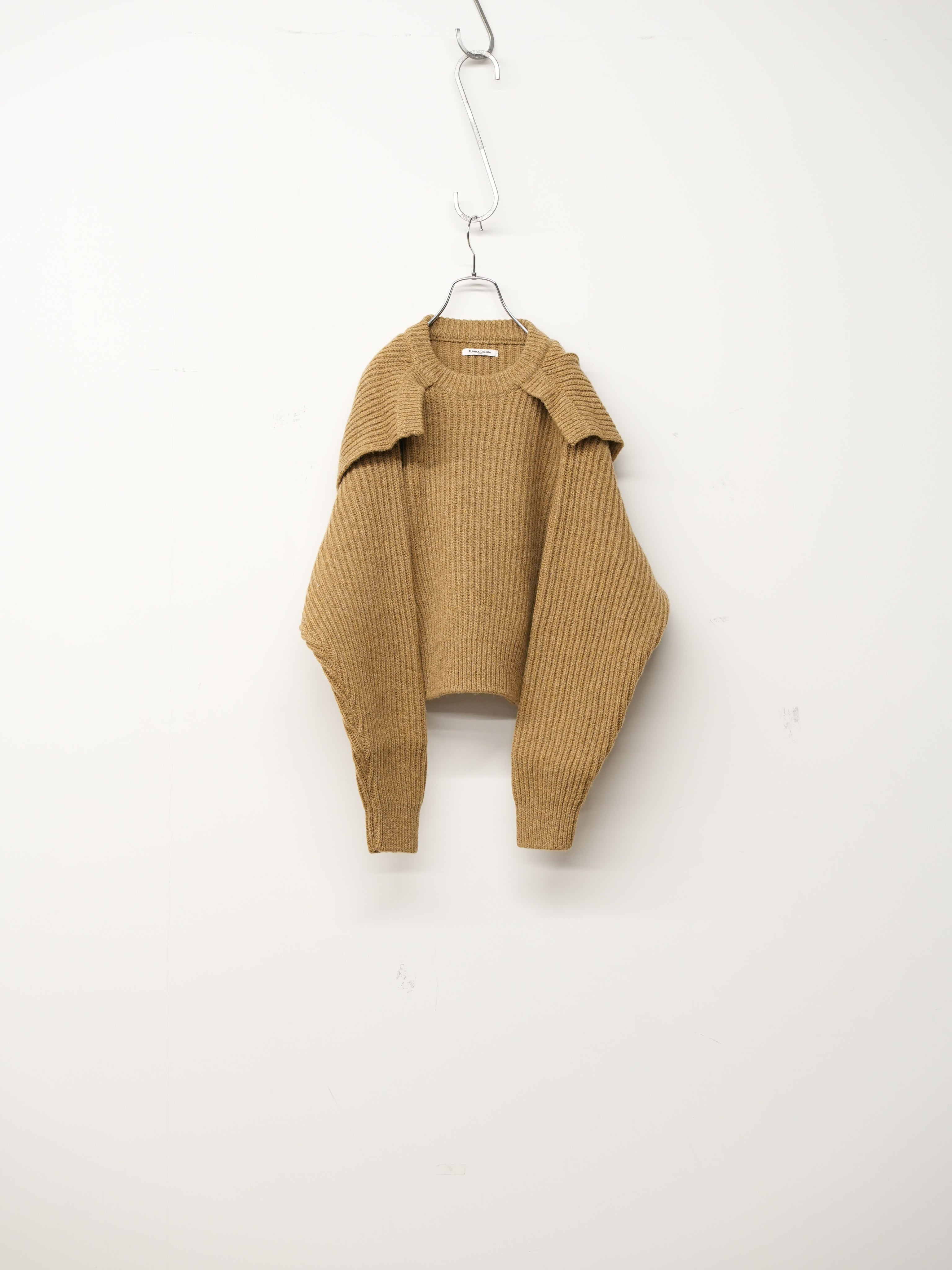 SHETLAND RIB STITCH HOODED PULLOVER