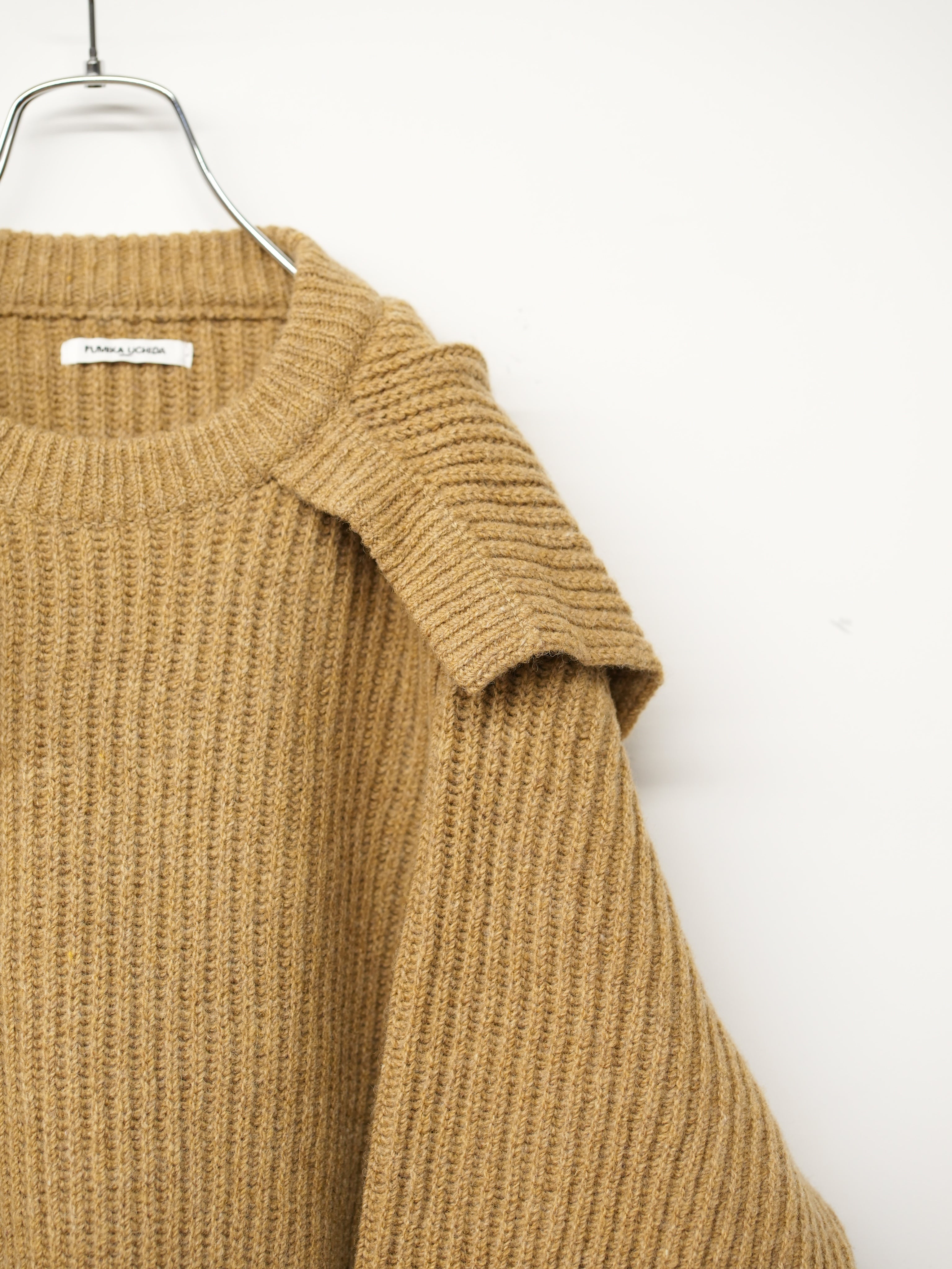 SHETLAND RIB STITCH HOODED PULLOVER