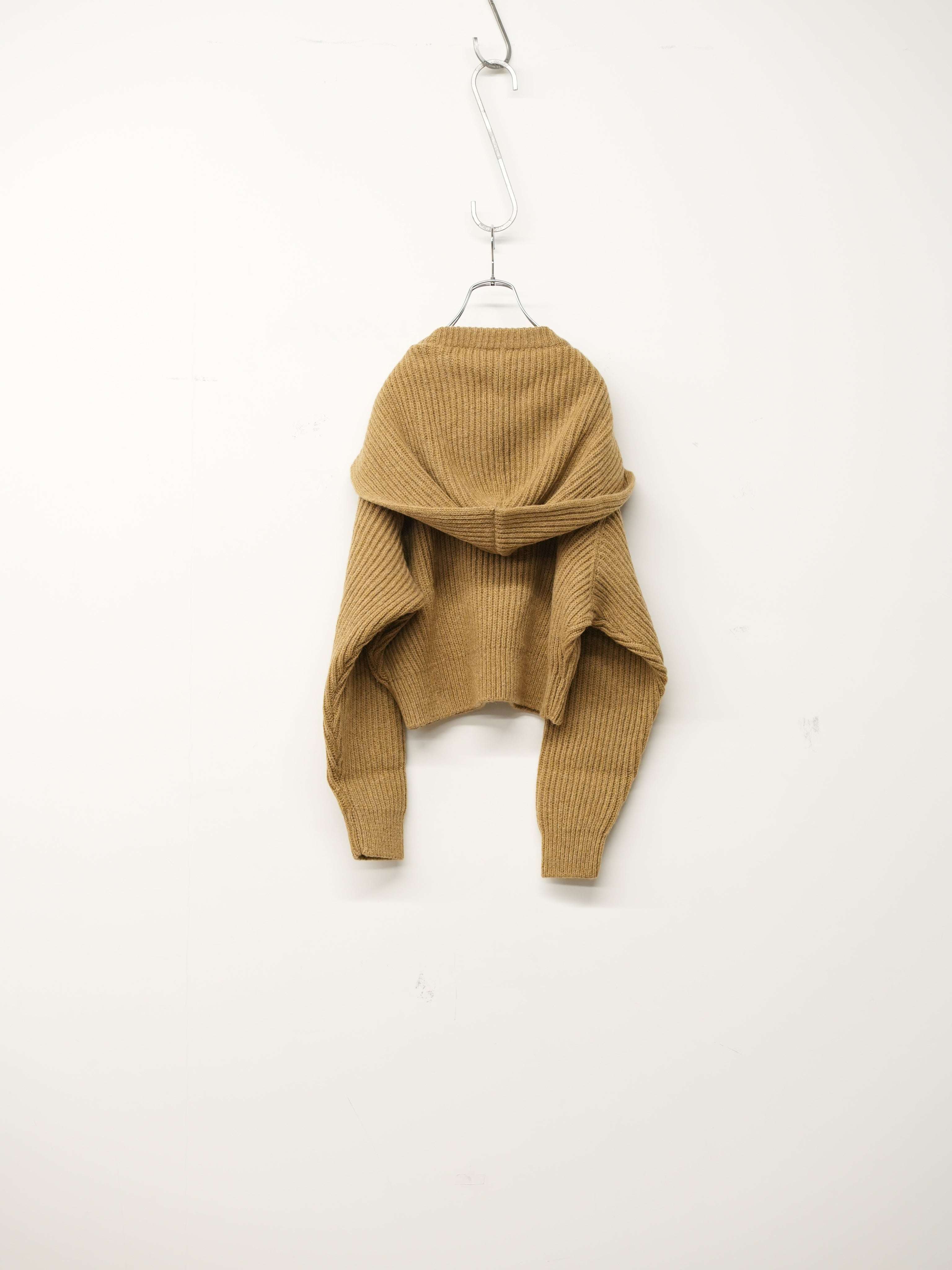 SHETLAND RIB STITCH HOODED PULLOVER