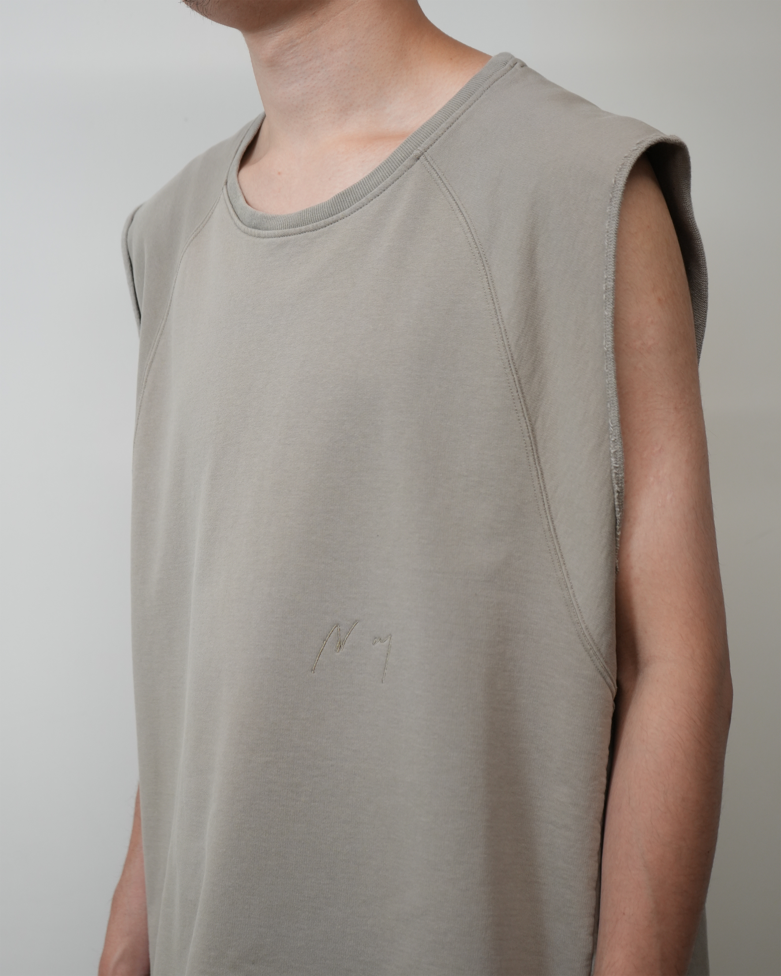 FADED SLEEVELESS T-SHIRT(BEIGE)
