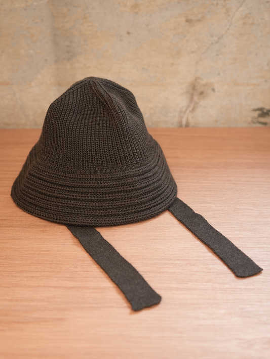 WOOL KNIT BALLOON HAT(BROWN)