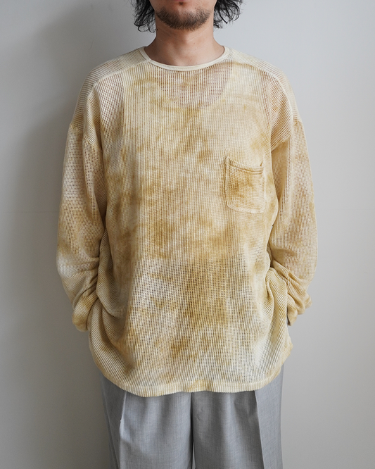 DYED MESH LS T-SHIRT(BEIGE)