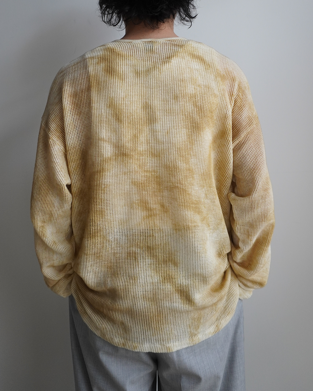 DYED MESH LS T-SHIRT(BEIGE)