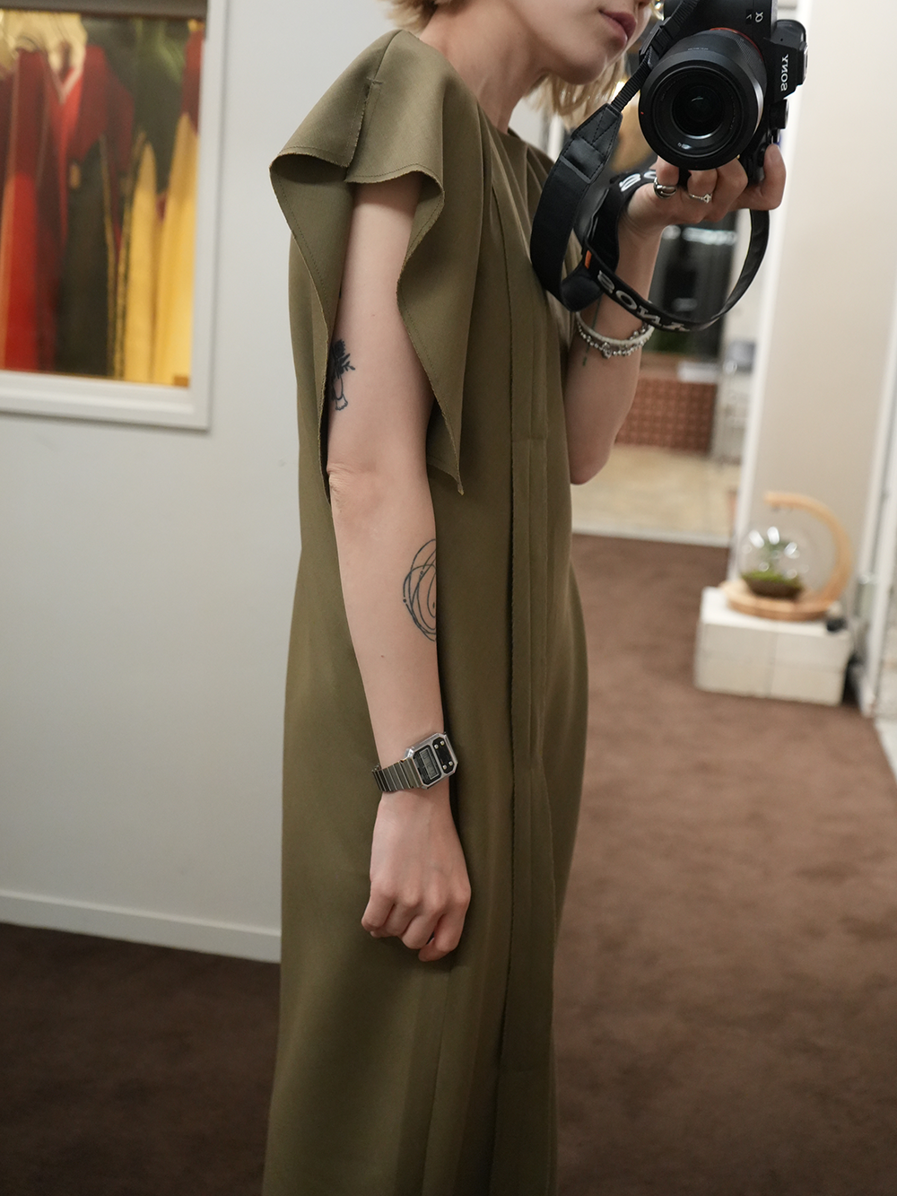 Asymmetry Square Dress(Khaki Beige)