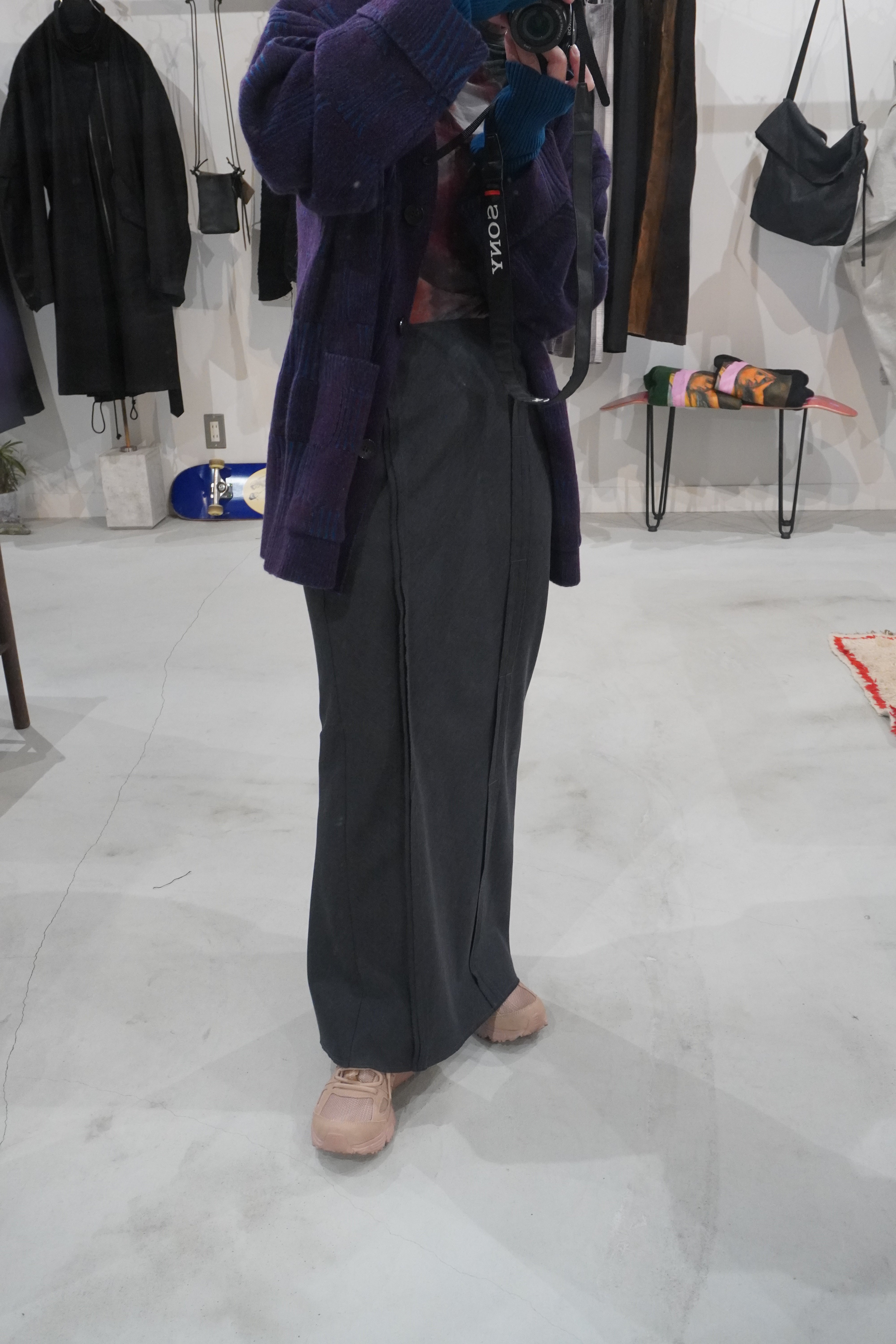 Wool Twill Unhemmed Long Skirt(Charcoal) – etoqk