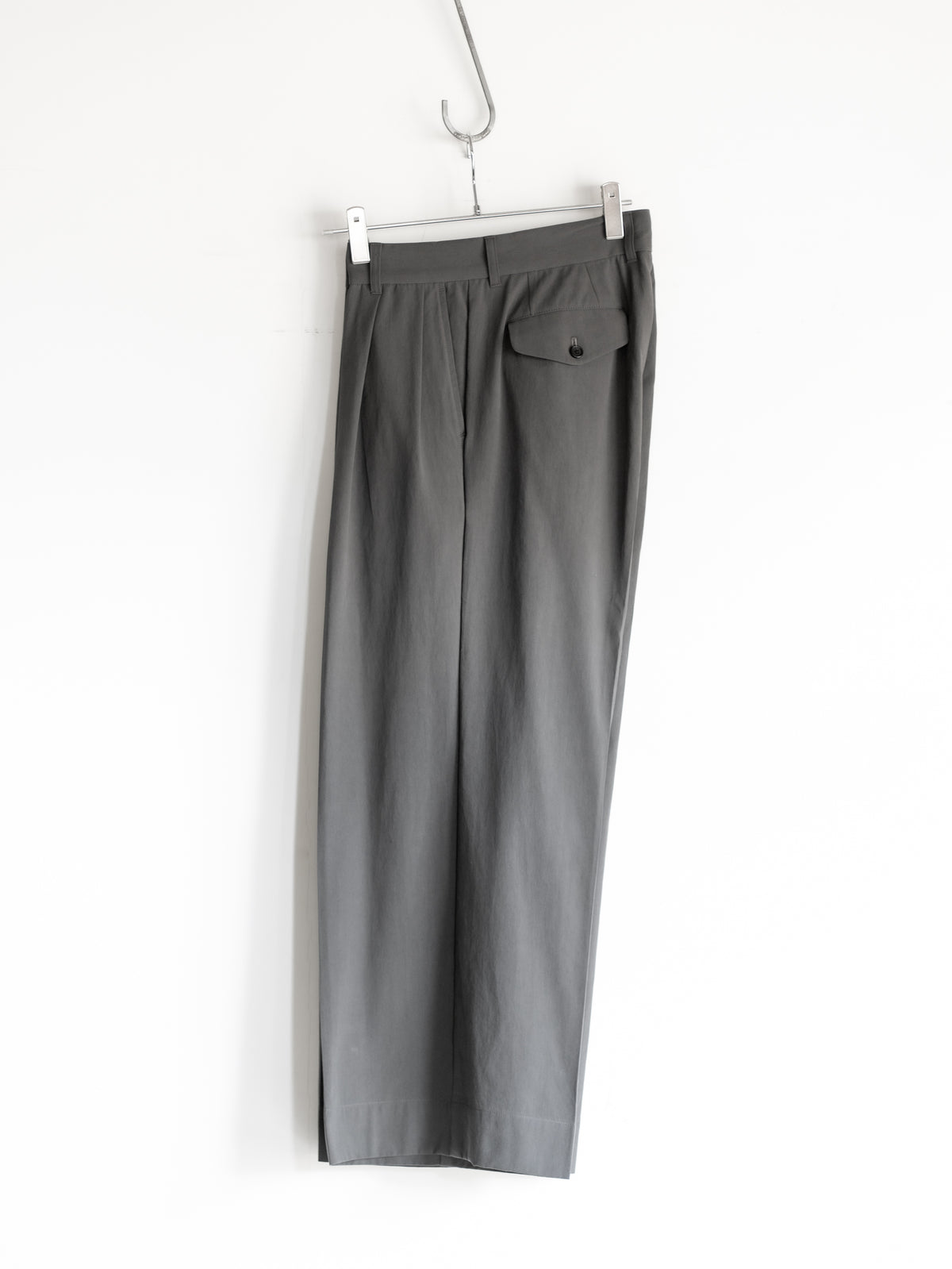COTTON GABARDINE WIDE PANTS