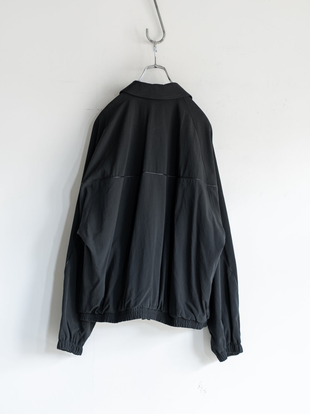LEATHER PIPED COTTON GABARDINE JACKET