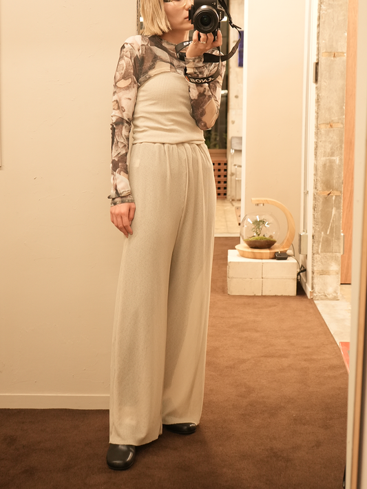 THIN-THICK BUSTIER PANTS(IVORY + BROWN)