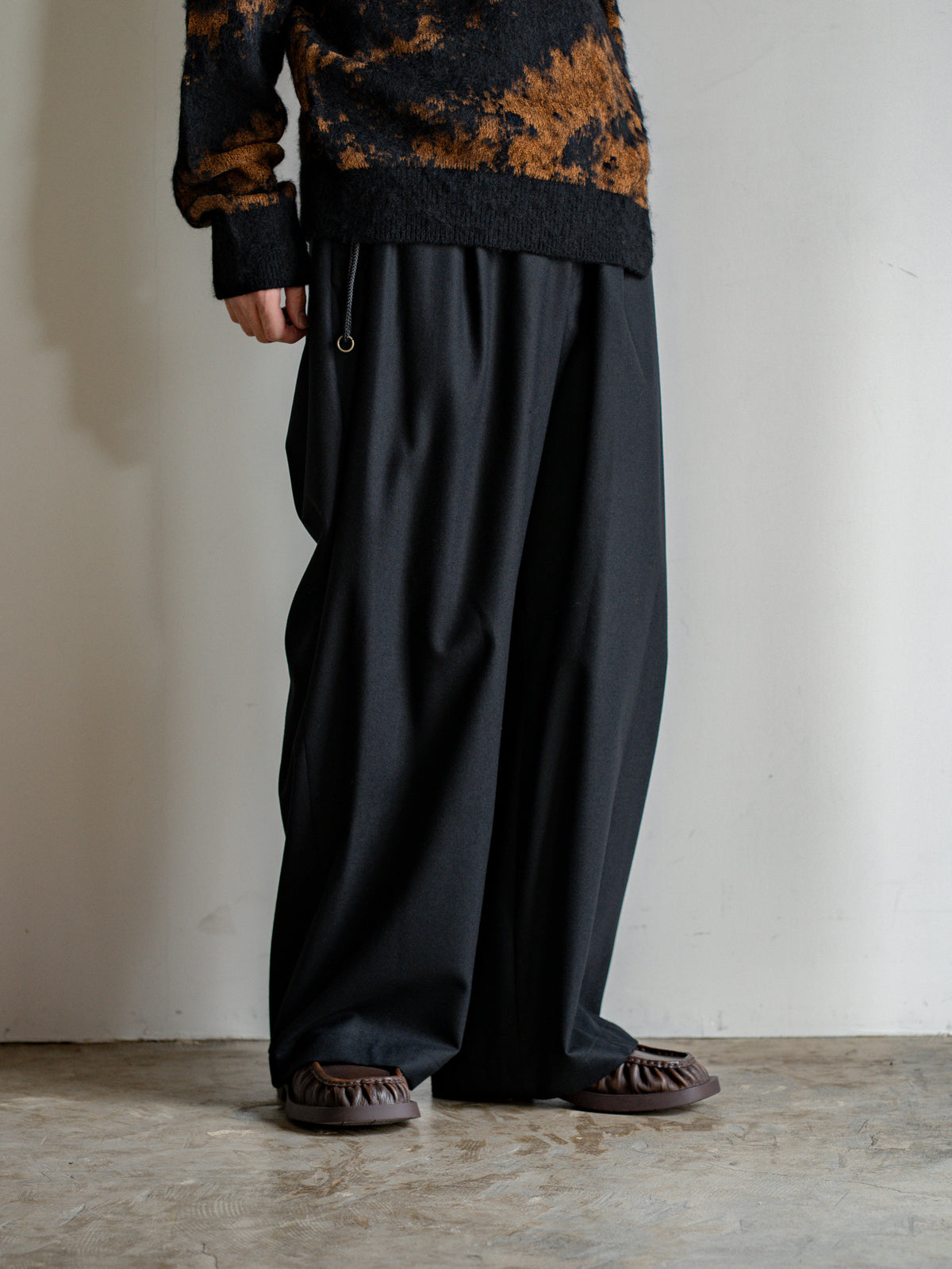 WOOL CASHMERE POPLIN MELTON NO-BRAINER PANTS