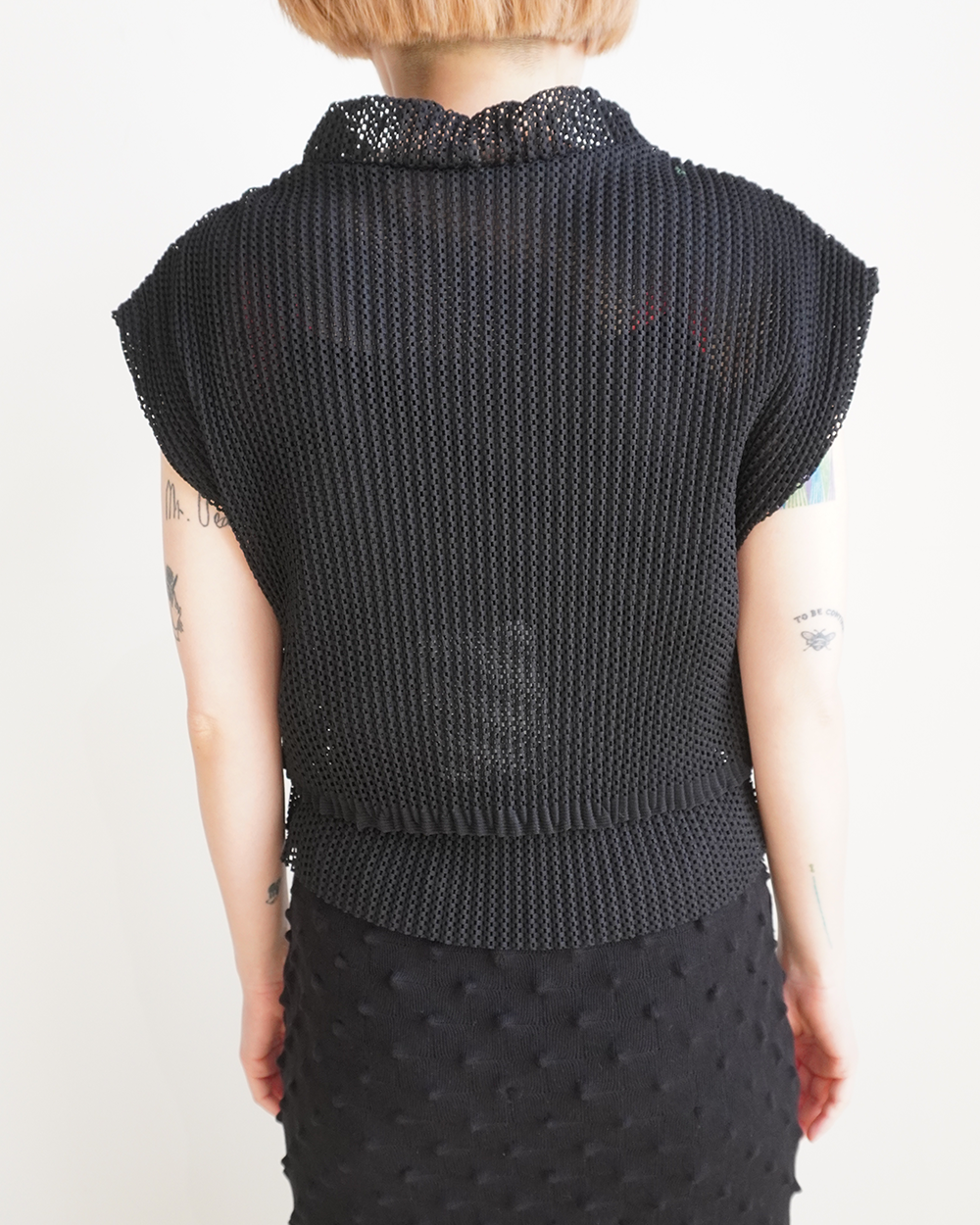 [40%OFF]LAYER PULLOVER/Knitlike Lace Pleats(BLACK)