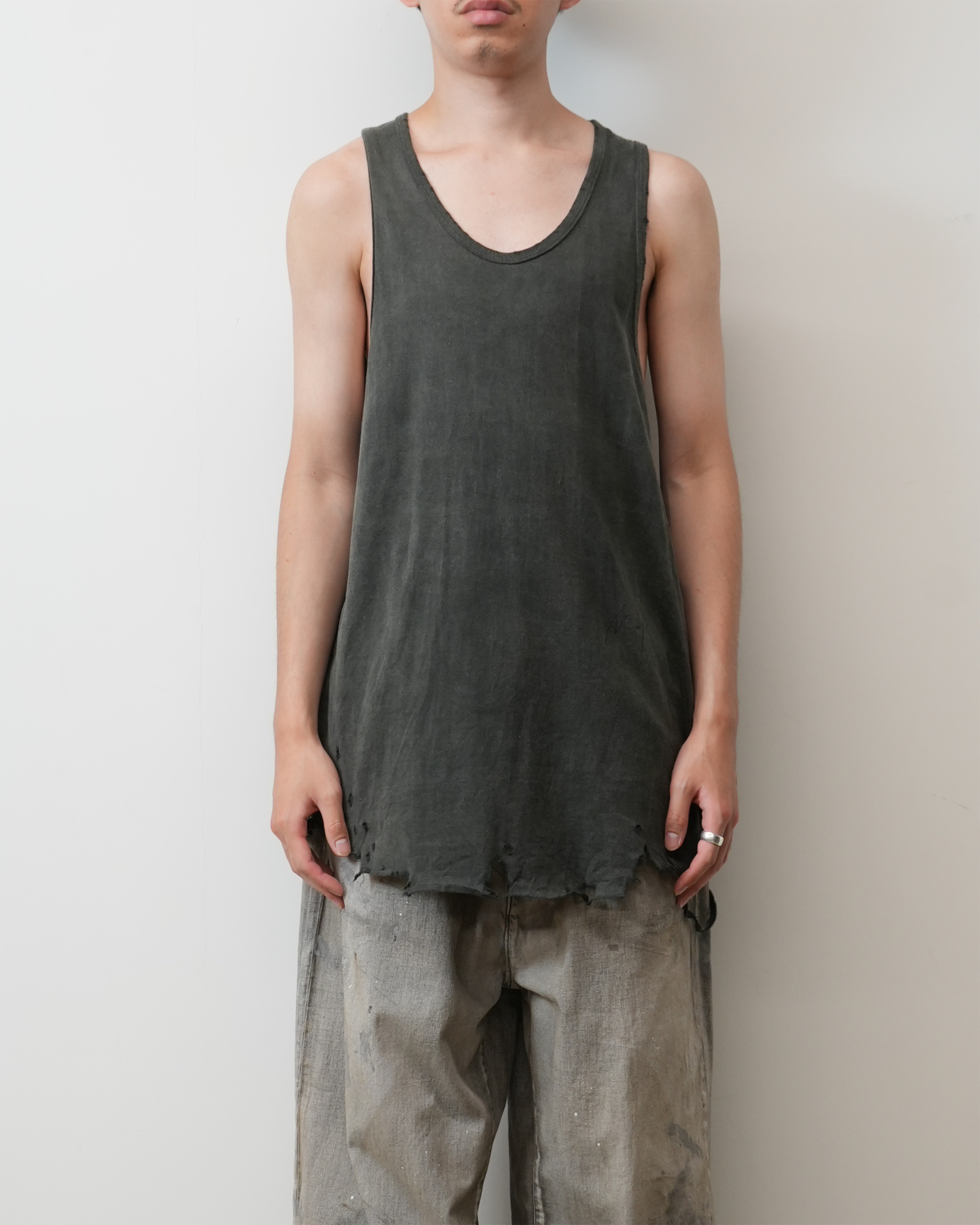 DAMAGE TANK TOP(BLACK)