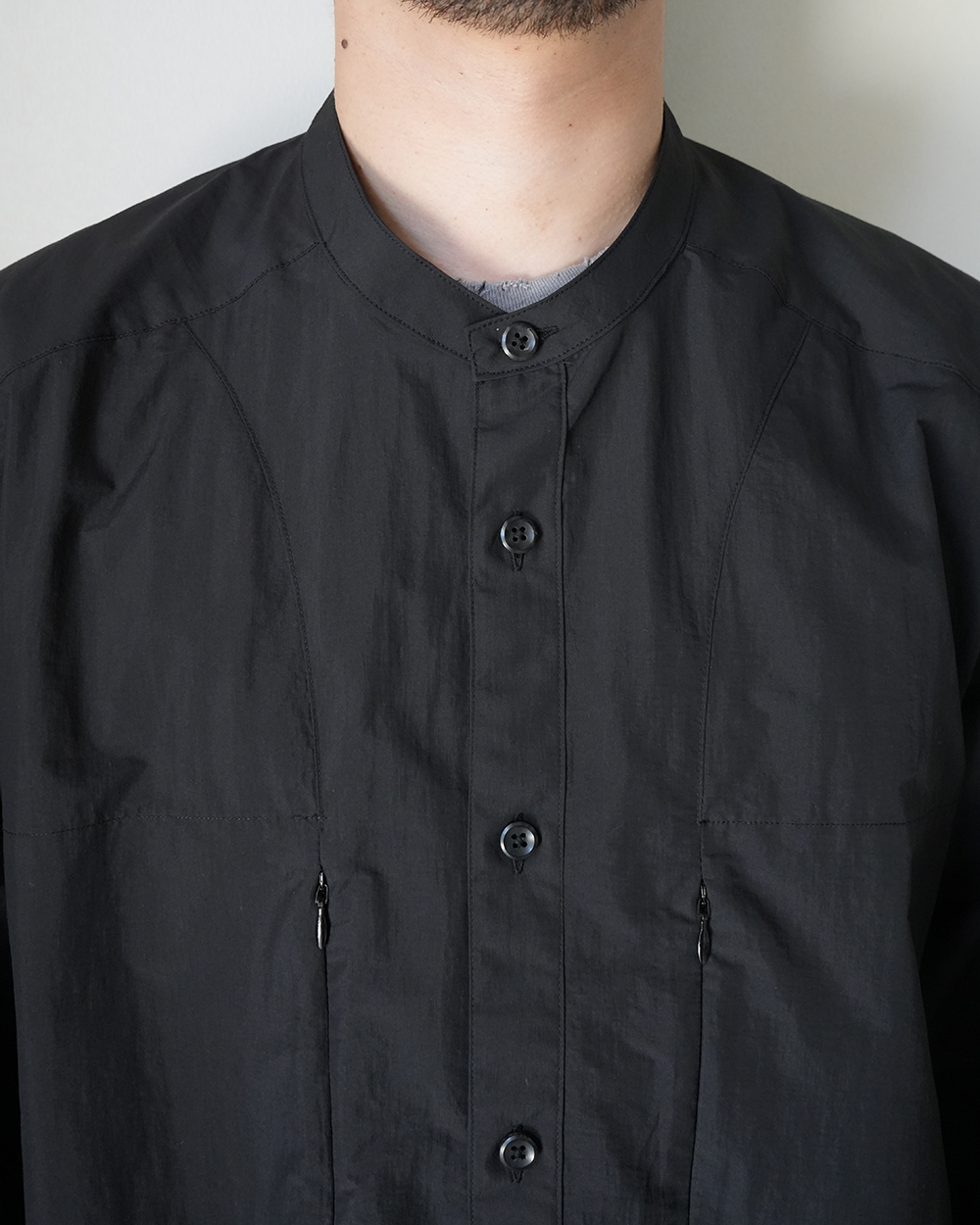 OVERSIZE BAND COLLAR SHIRT