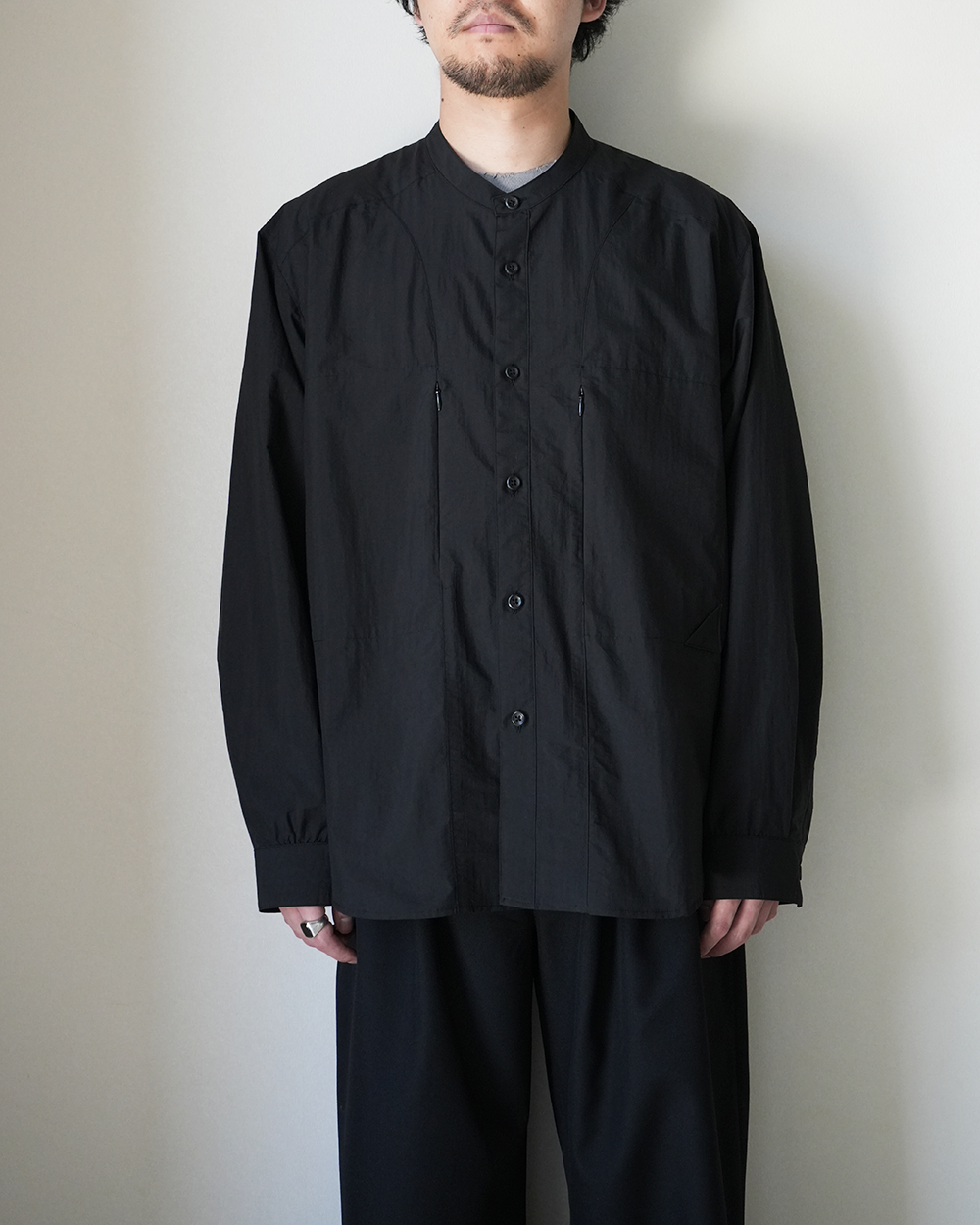 OVERSIZE BAND COLLAR SHIRT