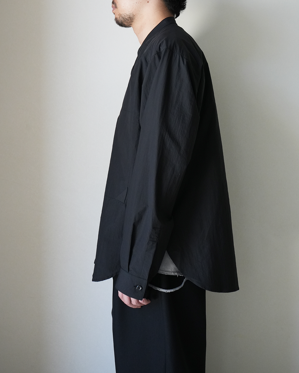 OVERSIZE BAND COLLAR SHIRT