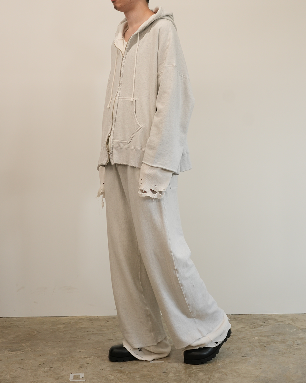 【ANCELLM/exclusive】CRASH SWEAT LAYERD PANTS EX