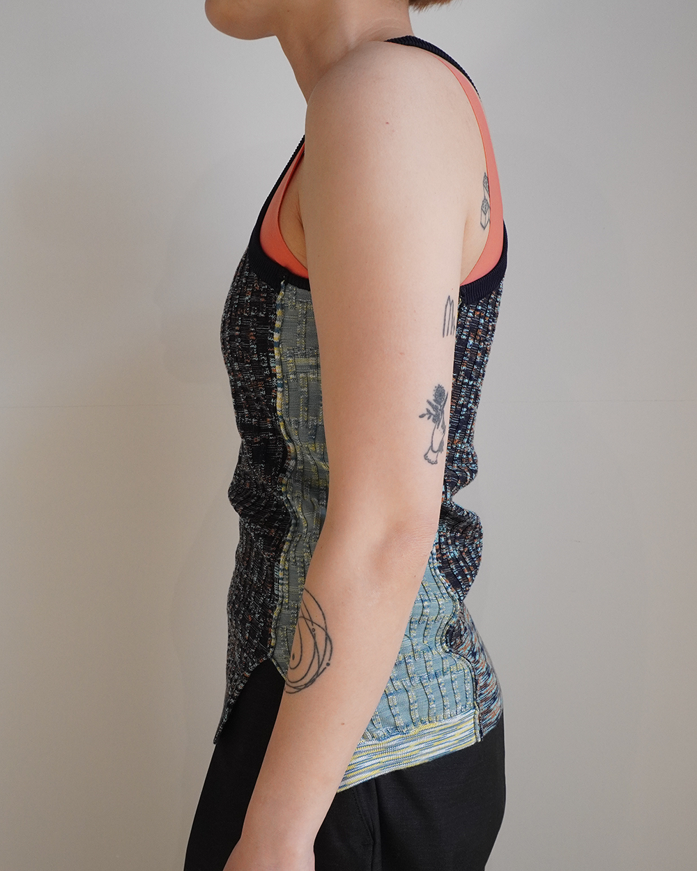 melange patch tank(blue)