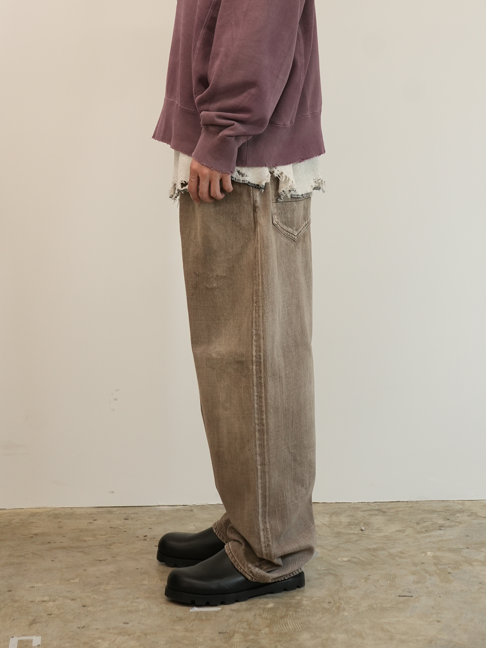 P/TAPERED 5P DENIM PANTS(BROWN)