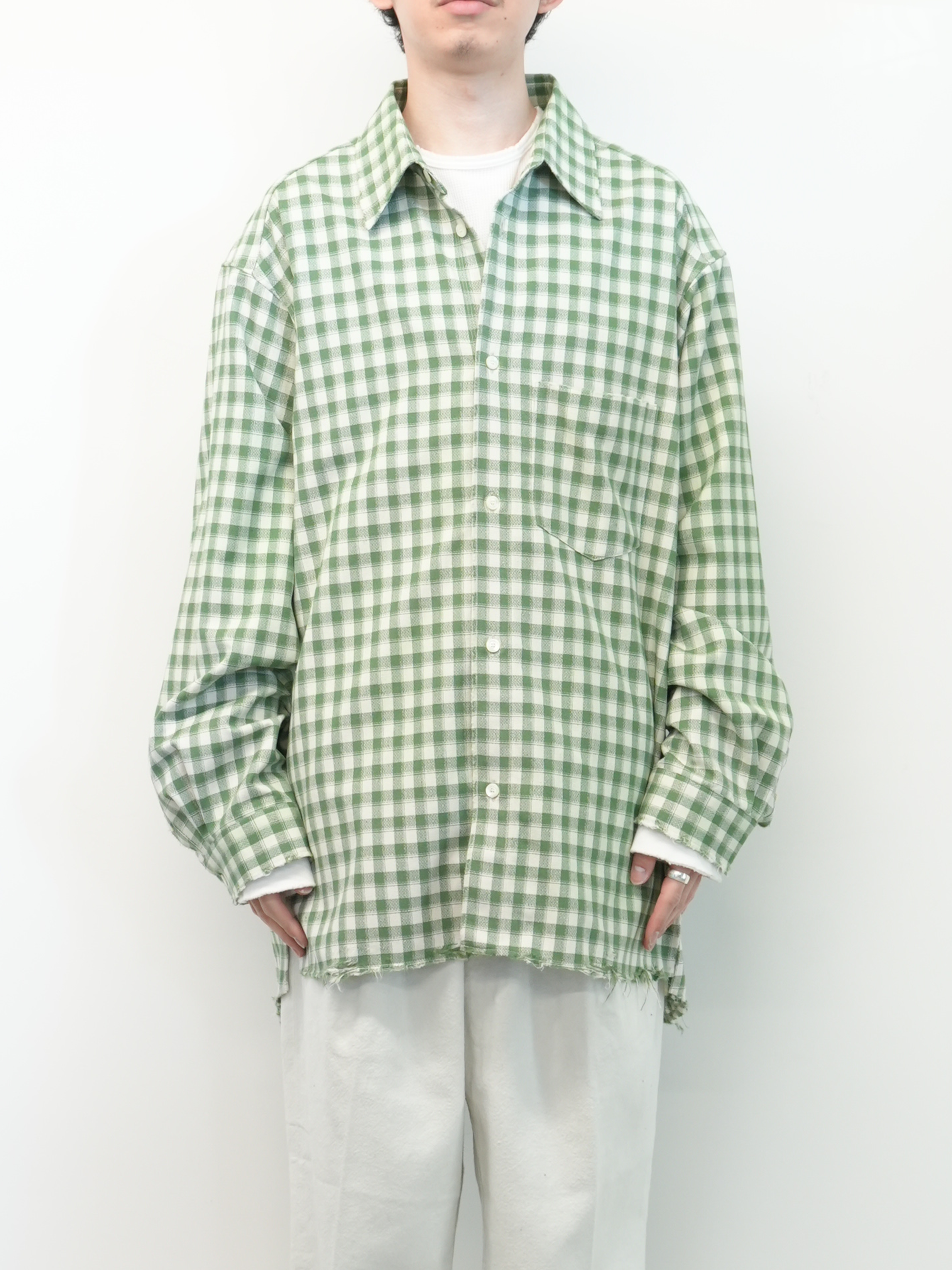 C/R CHECK OVER SHIRT(GREEN)