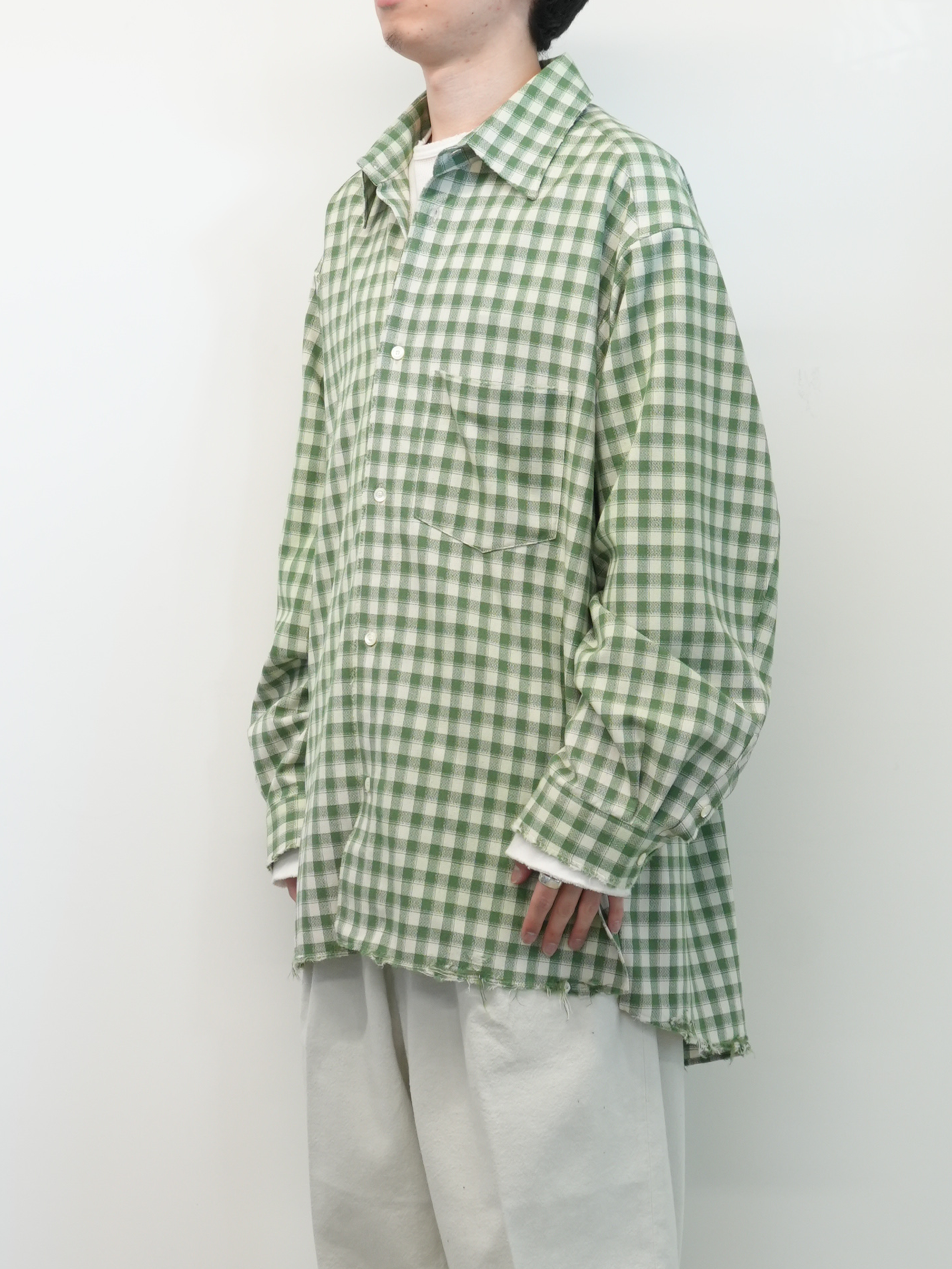 C/R CHECK OVER SHIRT(GREEN)