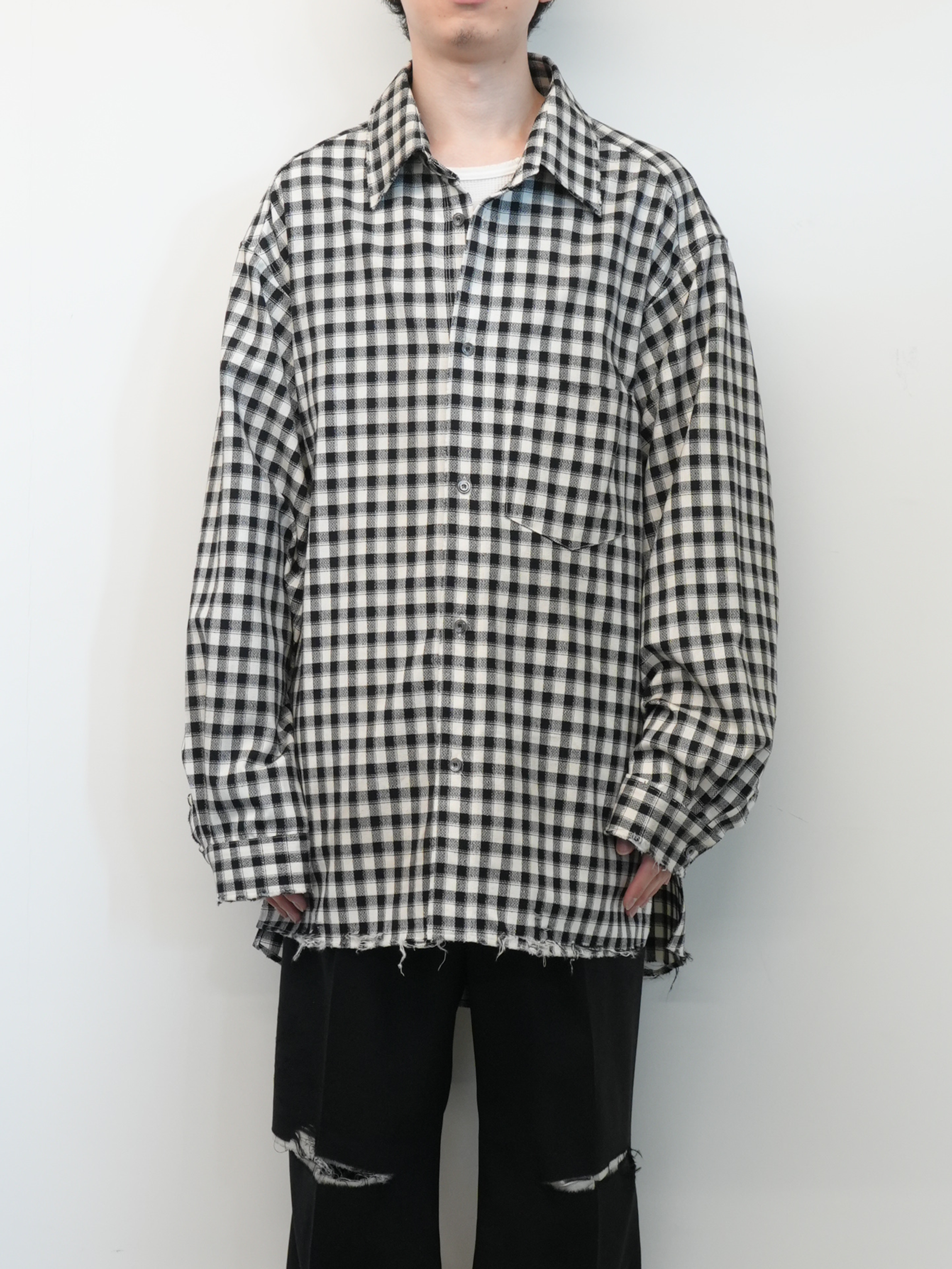 C/R CHECK OVER SHIRT(BLACK)