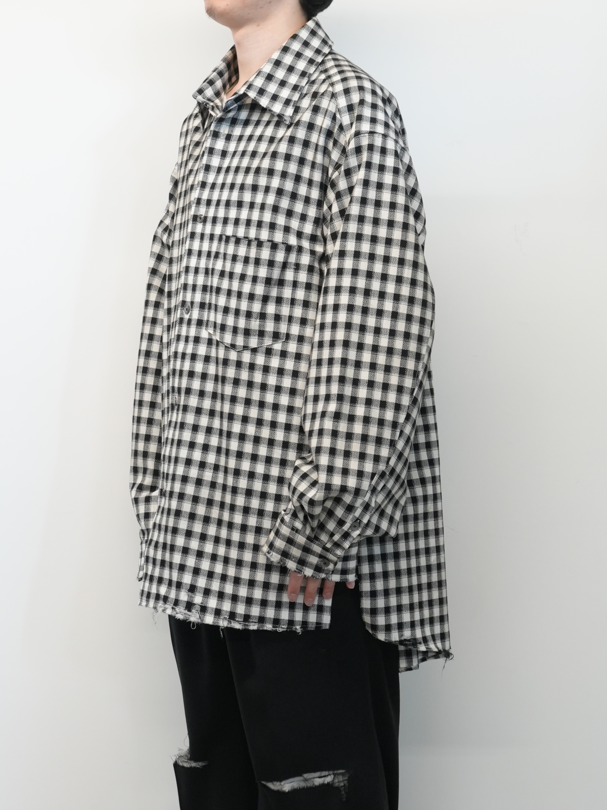 C/R CHECK OVER SHIRT(BLACK)