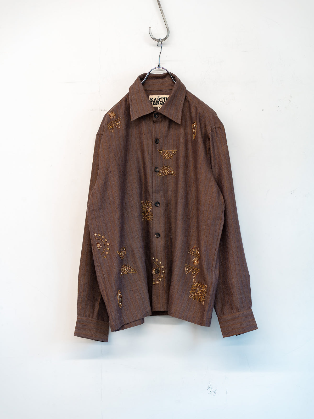 Hand Embroidered Tattoo Motifs Safari Jacket Shirt