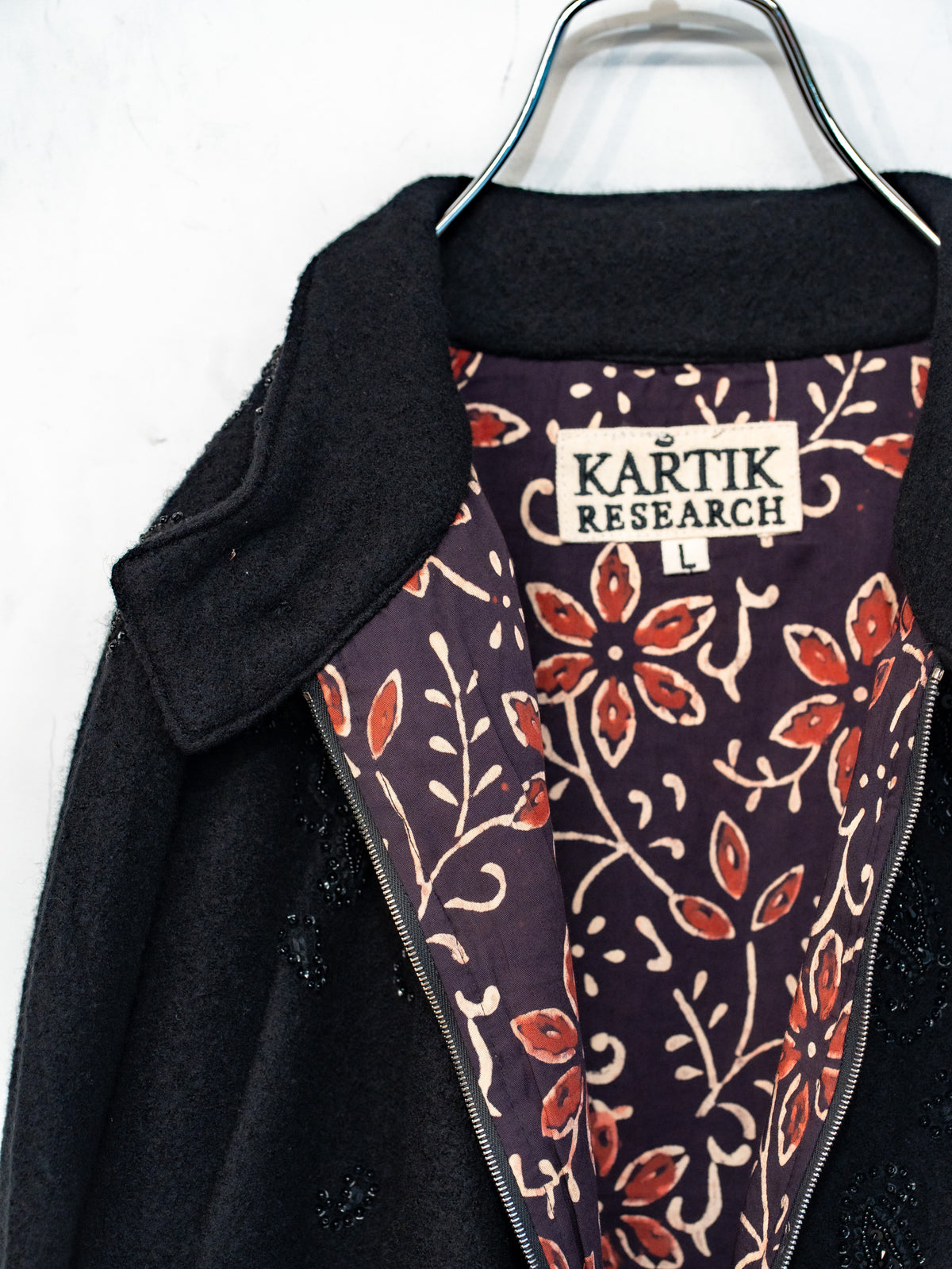 Black Paisley Harrington Jacket