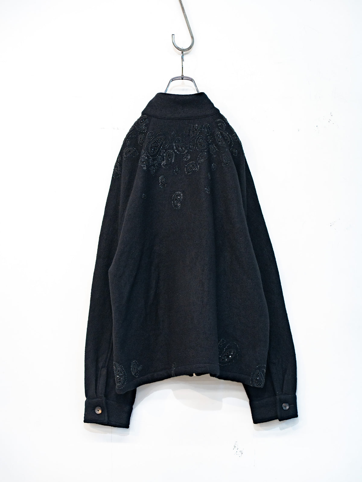 Black Paisley Harrington Jacket