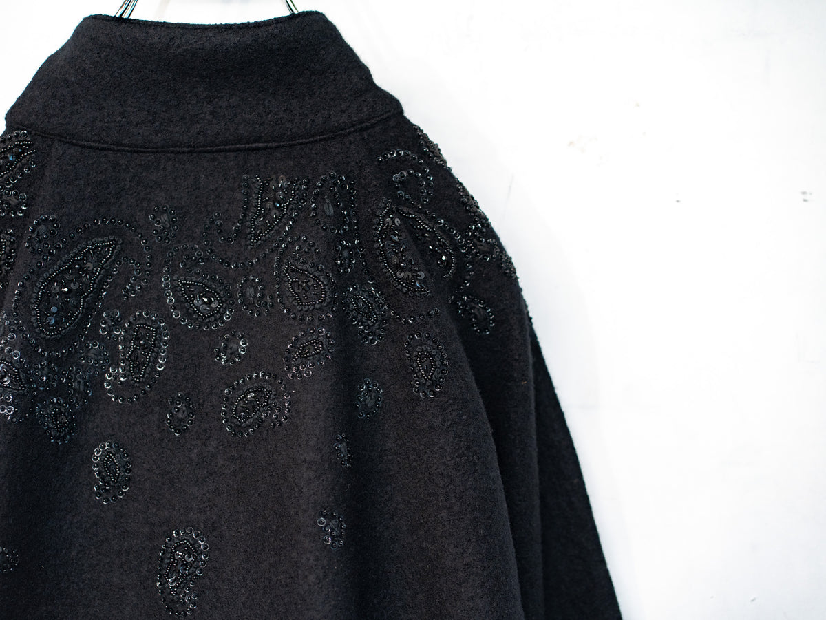 Black Paisley Harrington Jacket